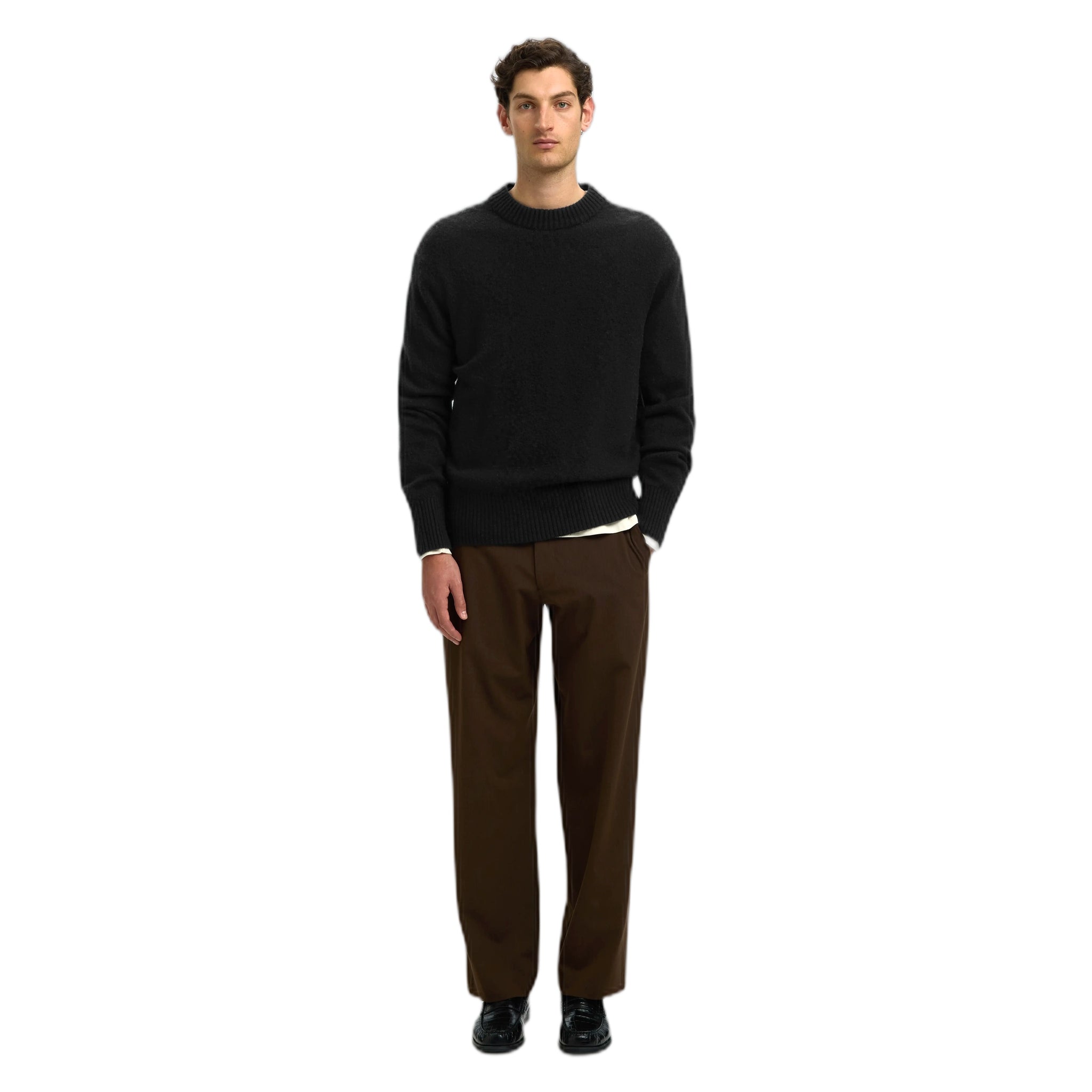 sweater Selected Homme calle cashmere blend crew neck - black