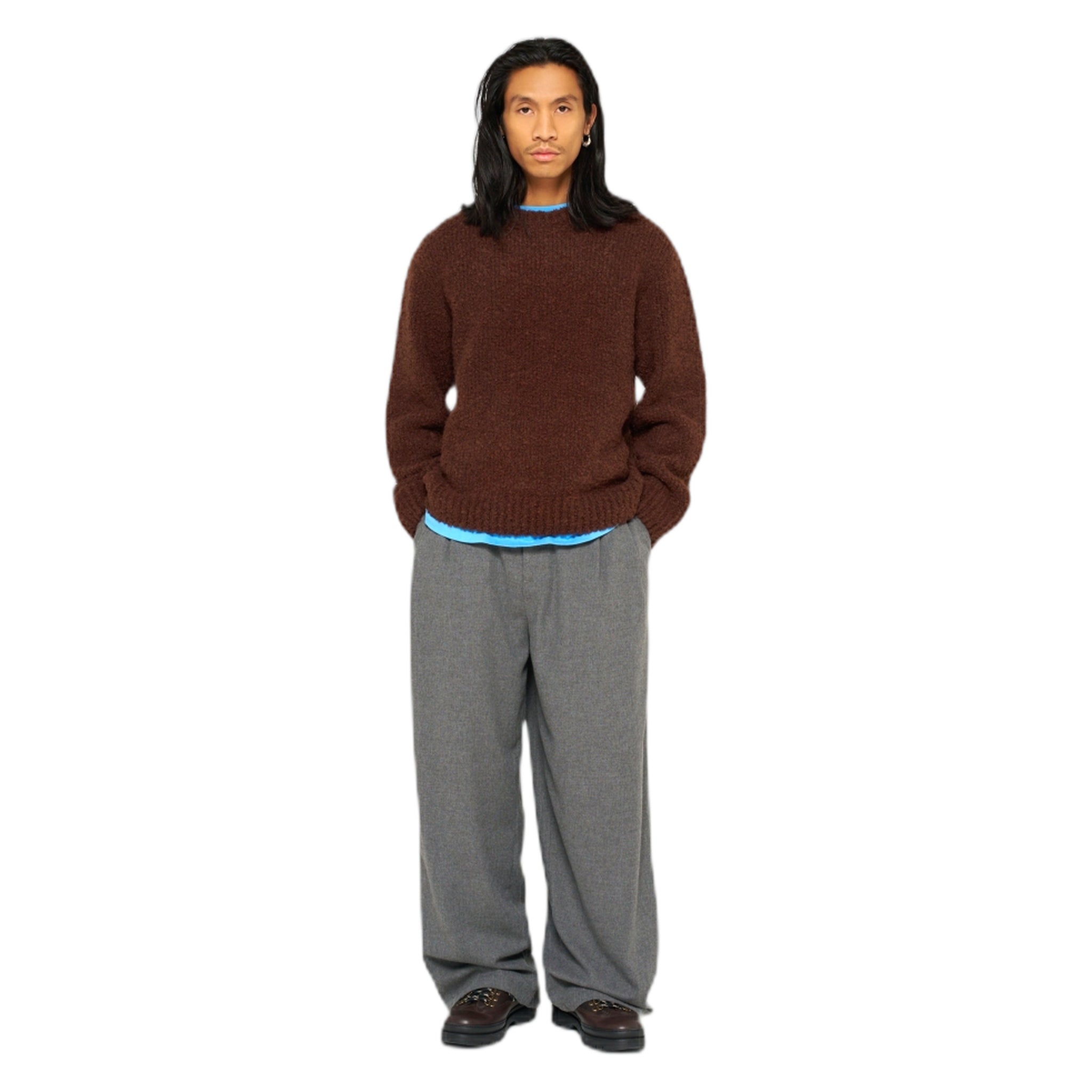 jersey Edwin suéter texturado dun - rum raisin