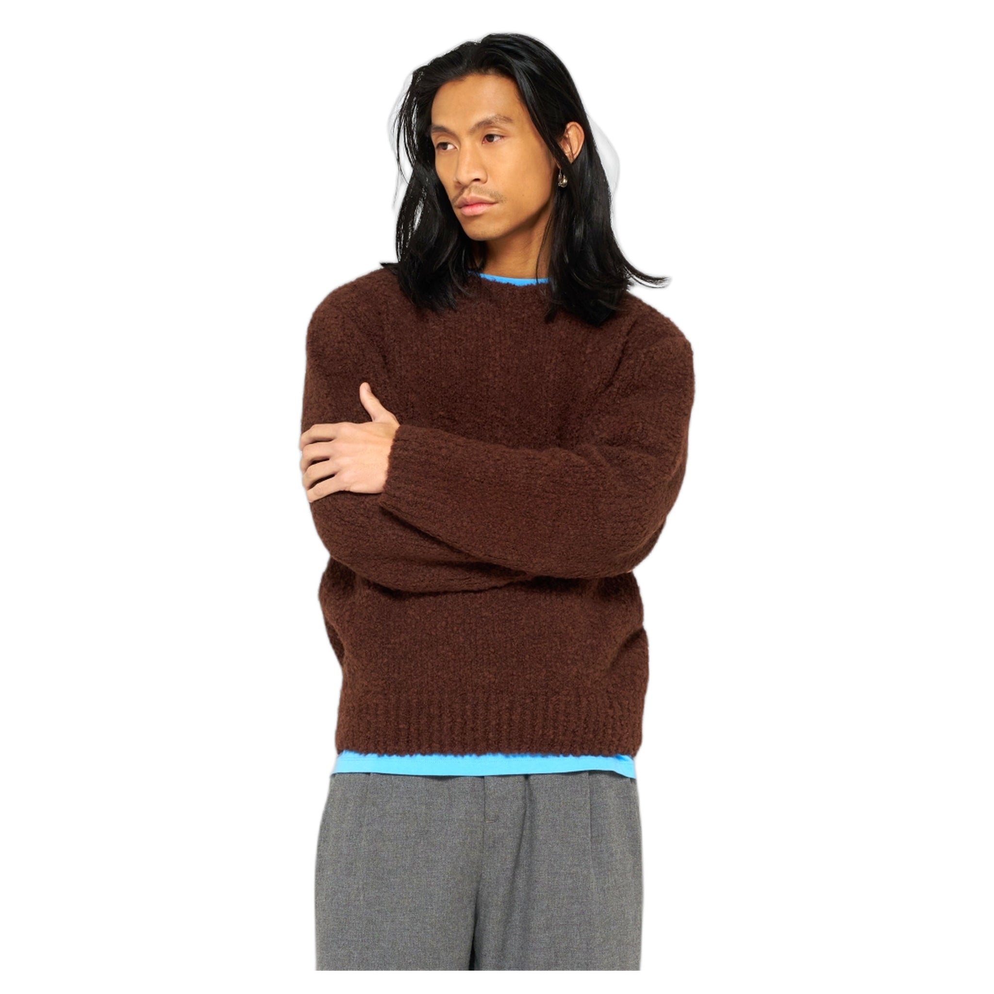 jersey Edwin suéter texturado dun - rum raisin