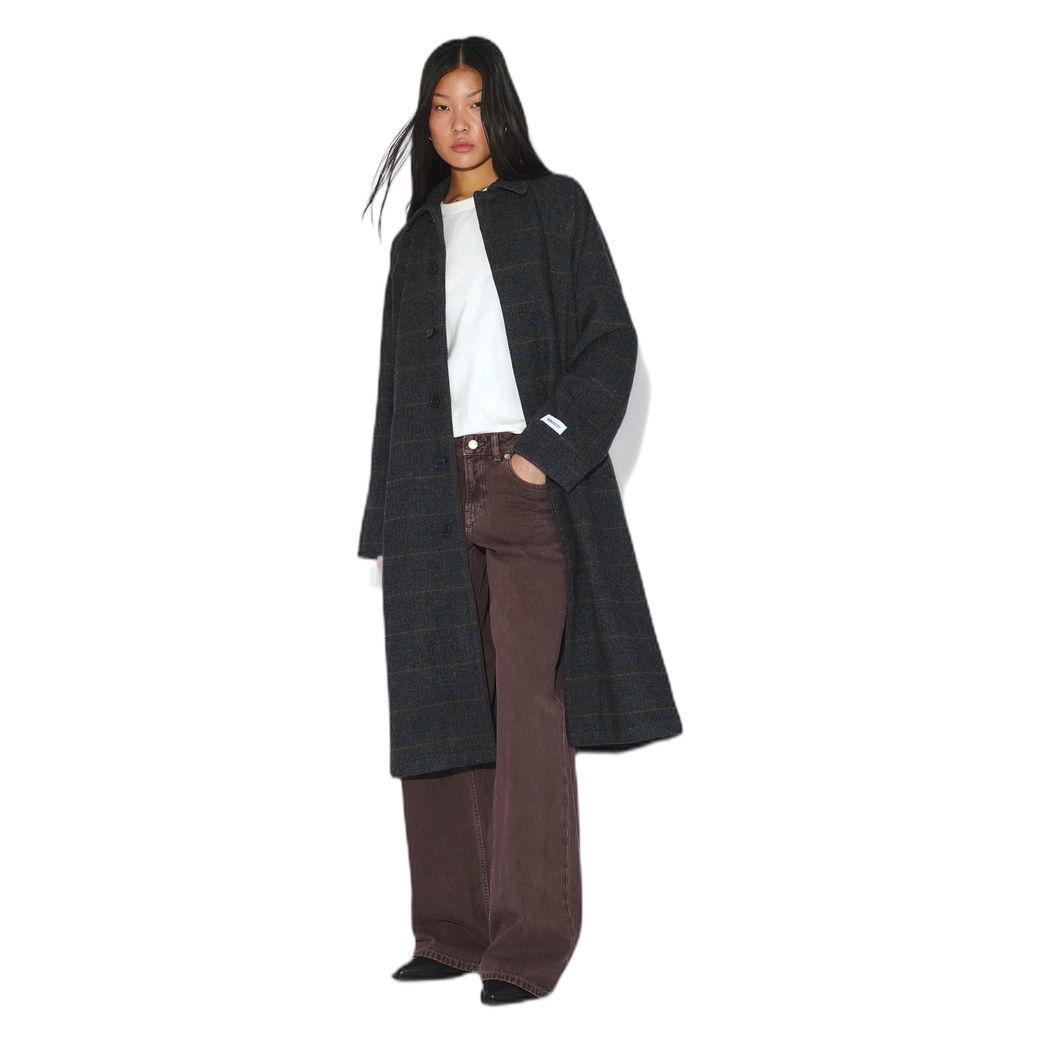 cappotto dr denim jayden coat - grey harringbone