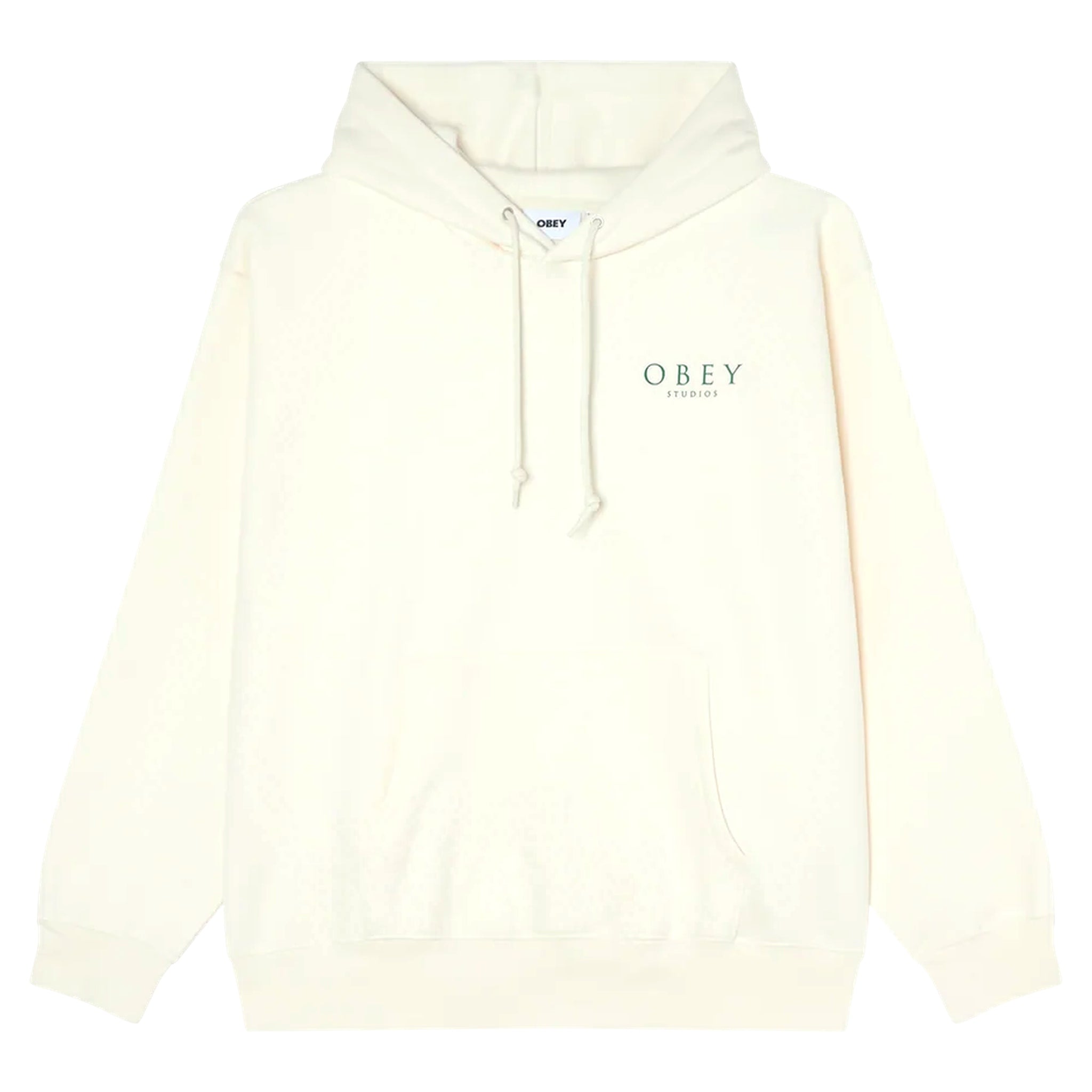 obey flores robus hood fleece - unbleached