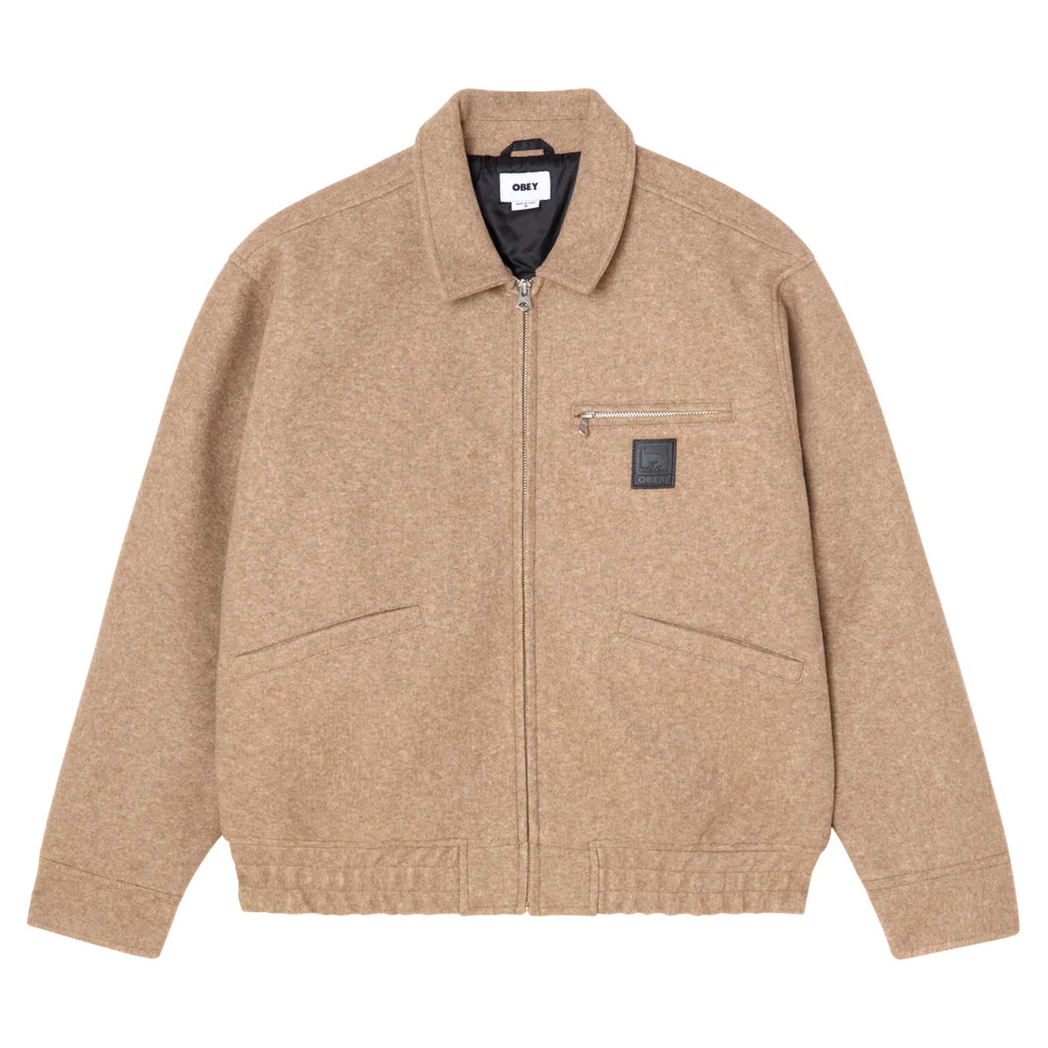 giacca obey ledger blouson jacket - latte