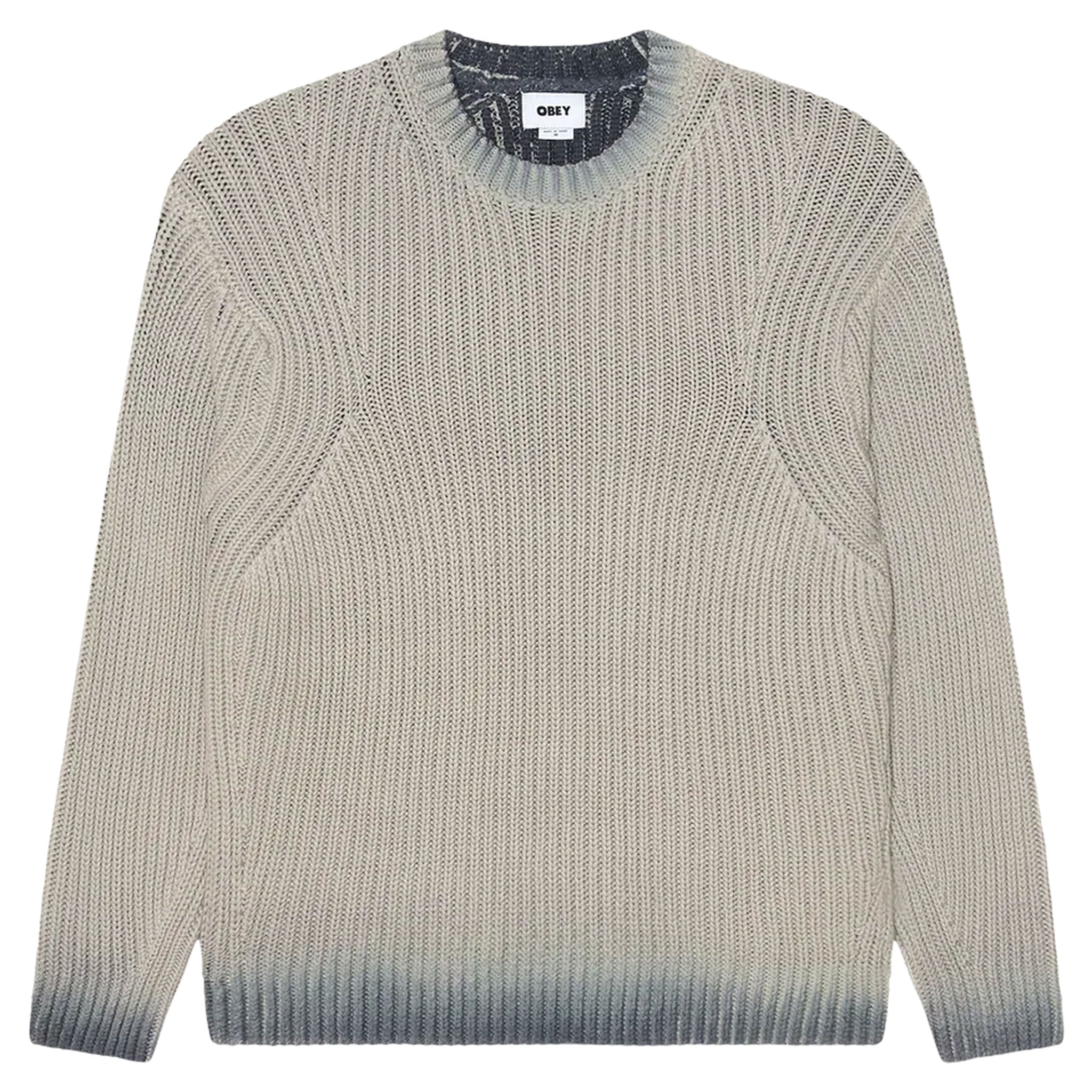 maglione obey ian faded wash sweater - grey faded wash