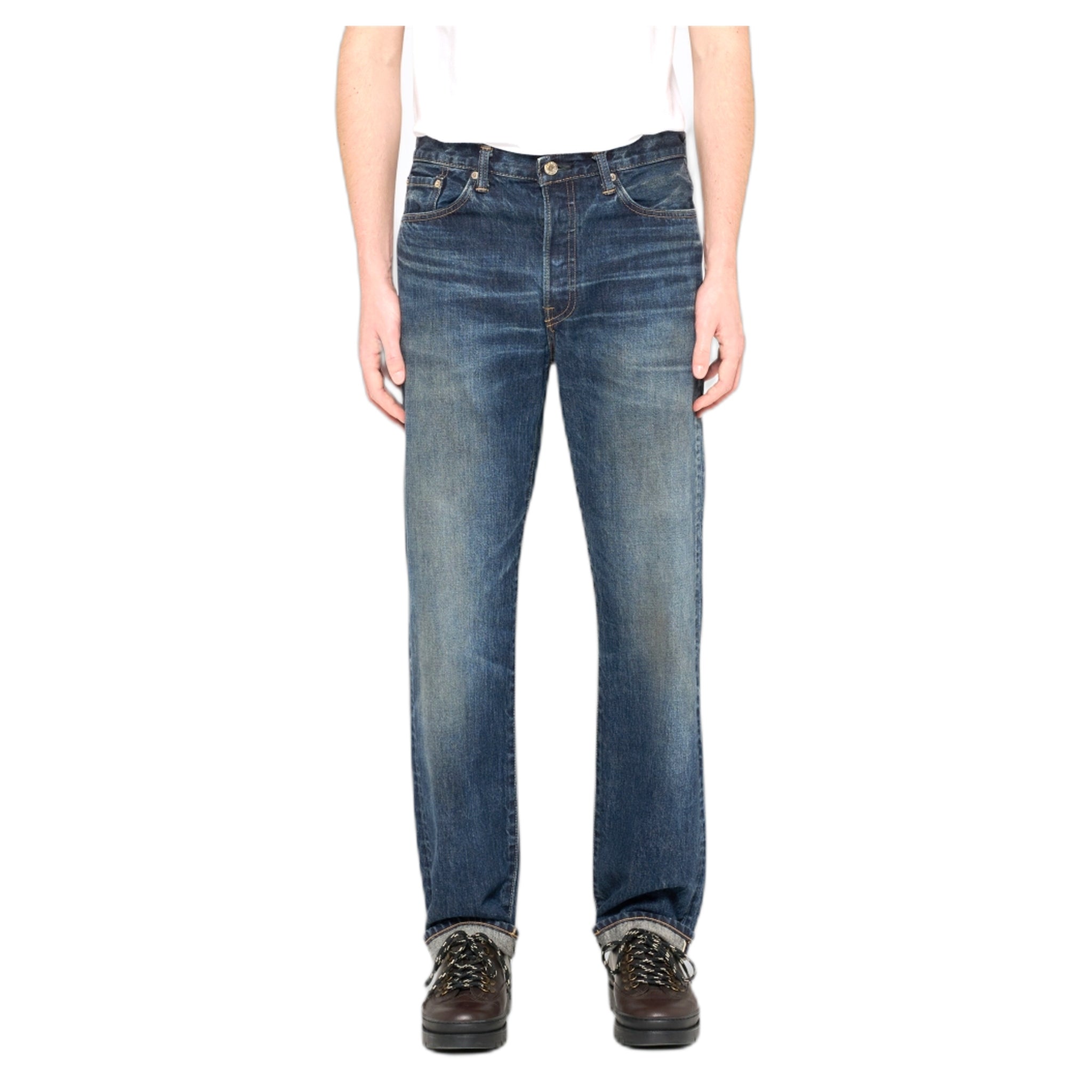 jeans jeans Edwin japan recta regular - azul oscuro utilizado