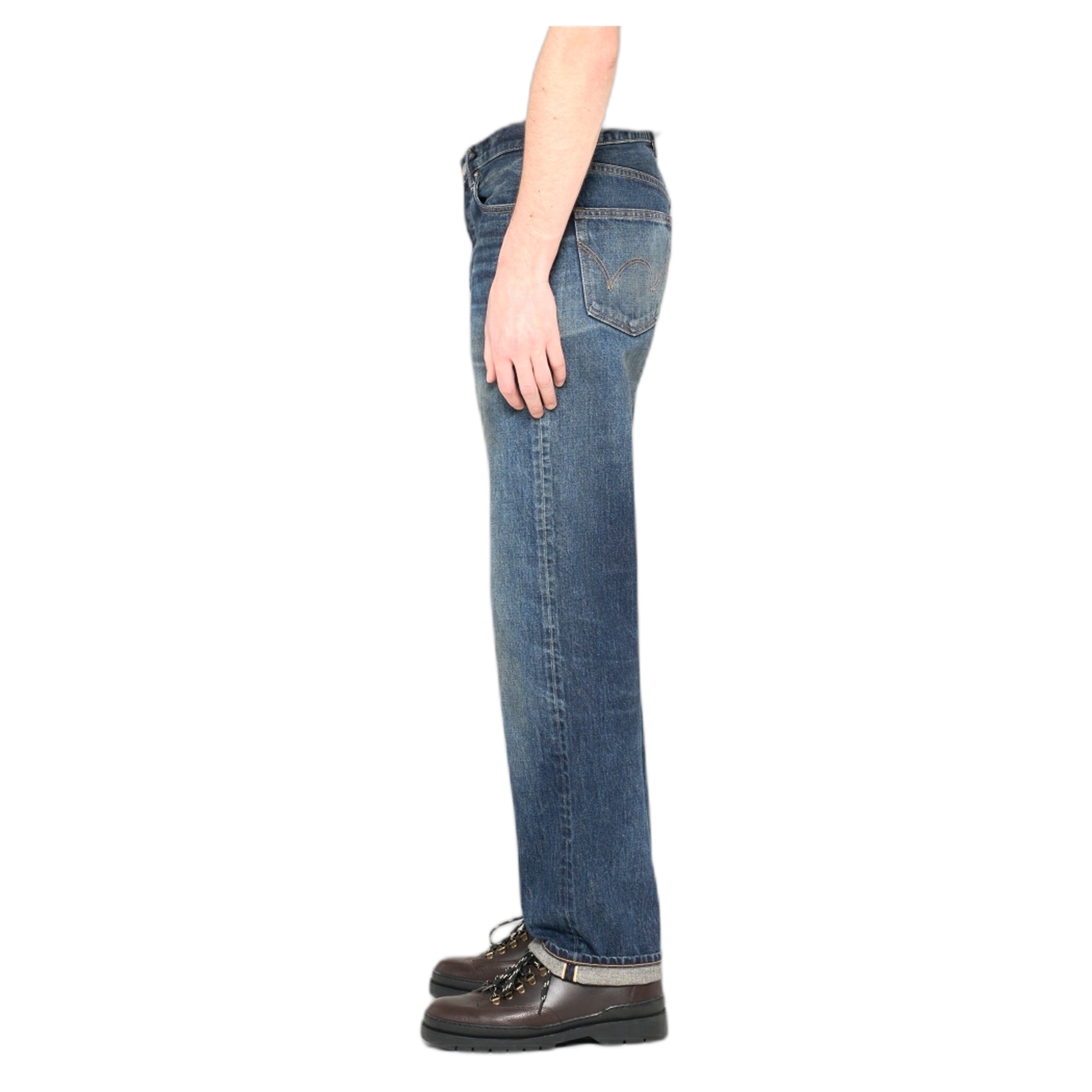 jeans jeans Edwin japan recta regular - azul oscuro utilizado