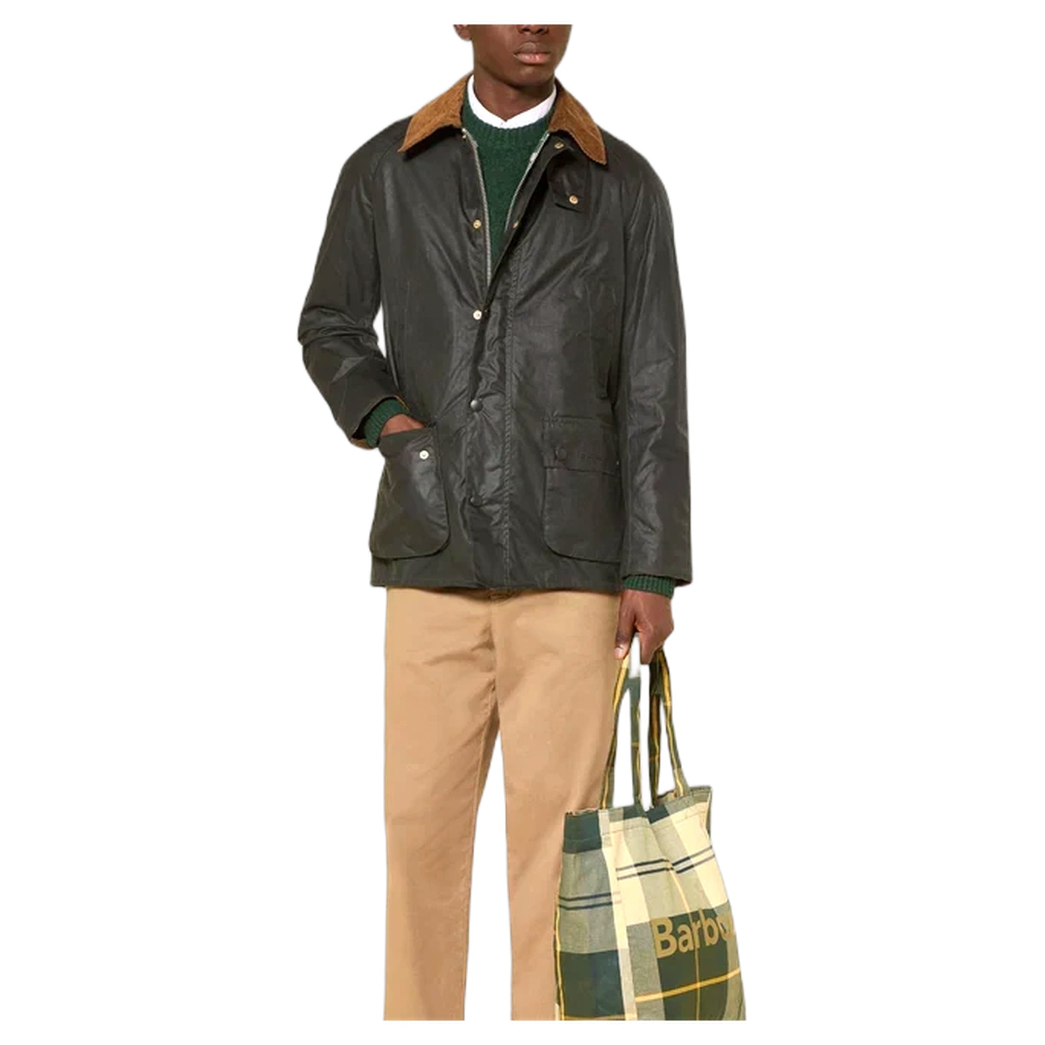 giacca barbour festive ashby wax jacket - sage / evergreen