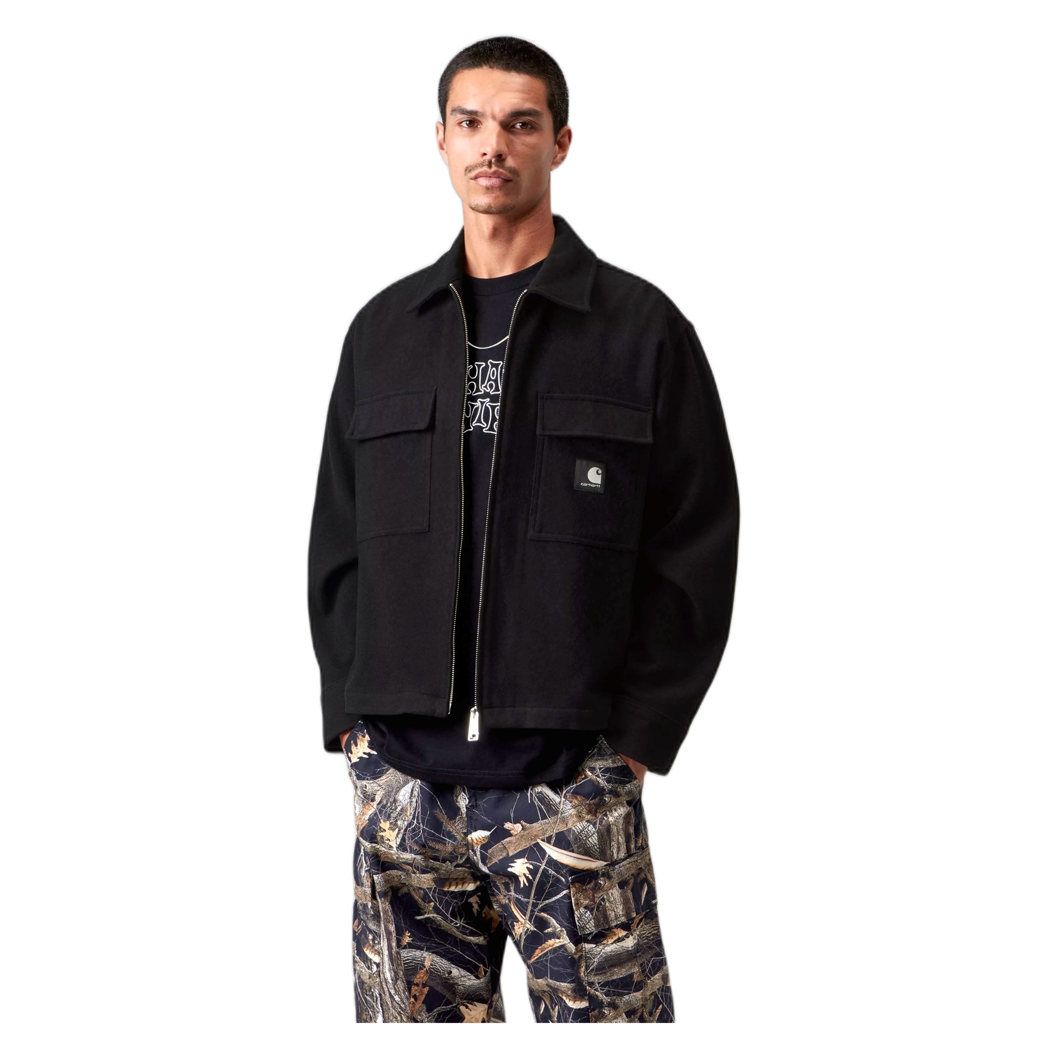 Camiseta Carhartt Wip chaqueta atoka camisa - negro