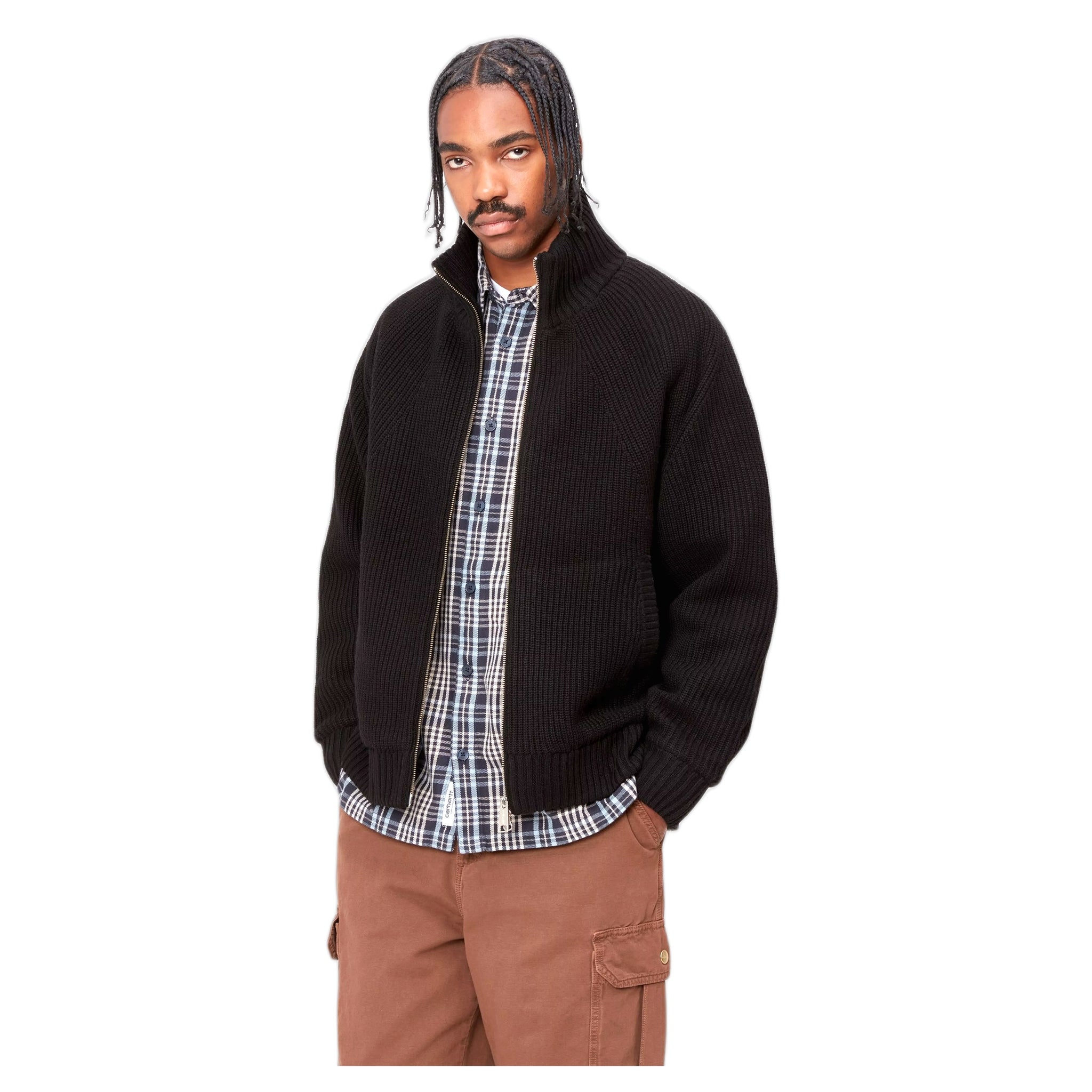 chaqueta suéter carhartt banley - negro
