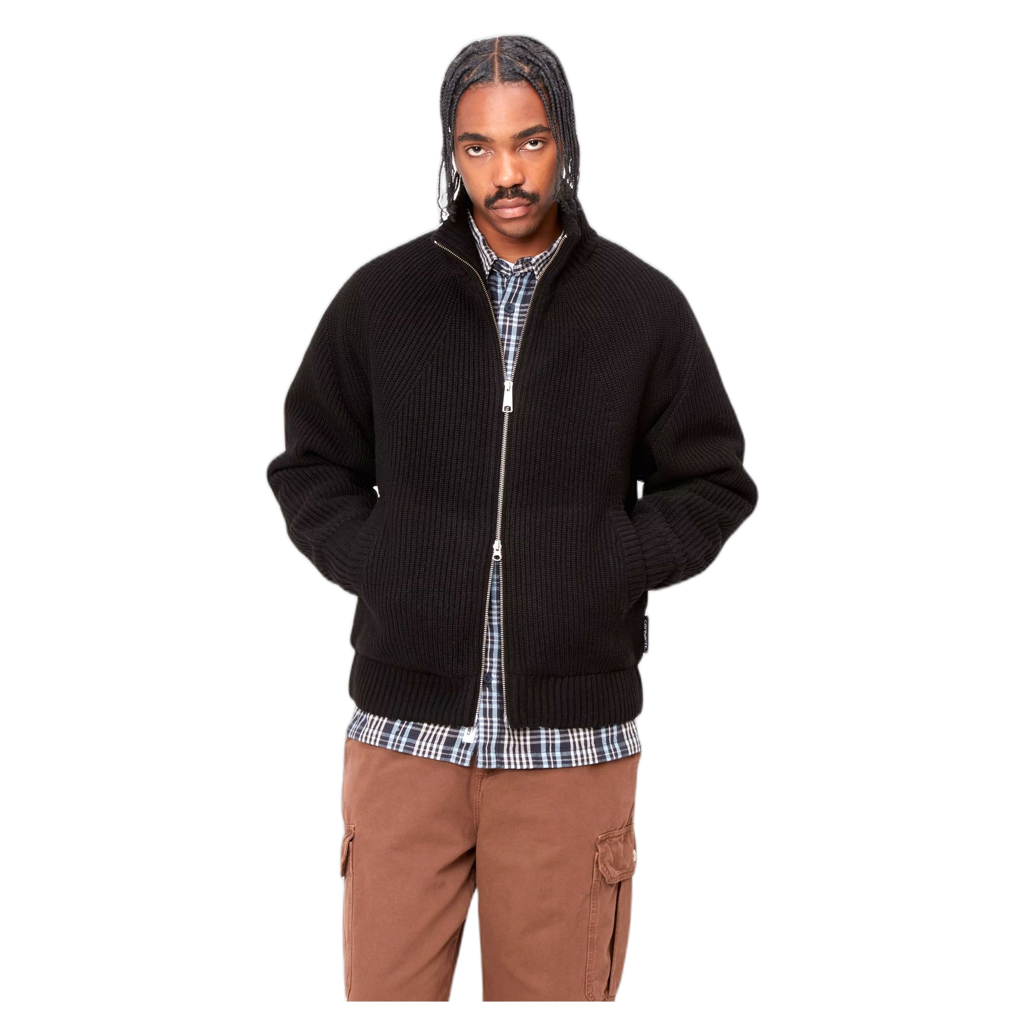 chaqueta suéter carhartt banley - negro