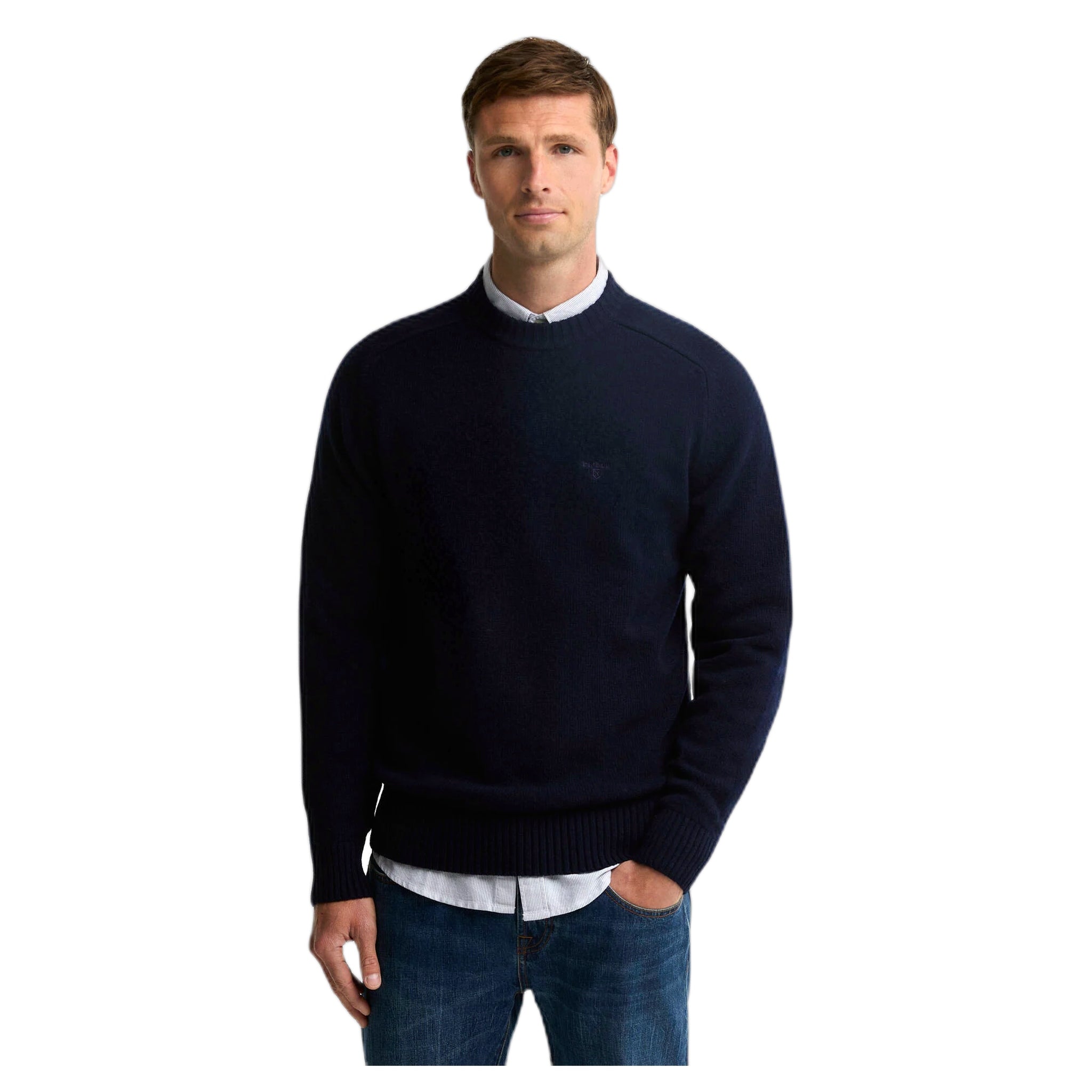 maglione barbour newton crew neck sweater - navy