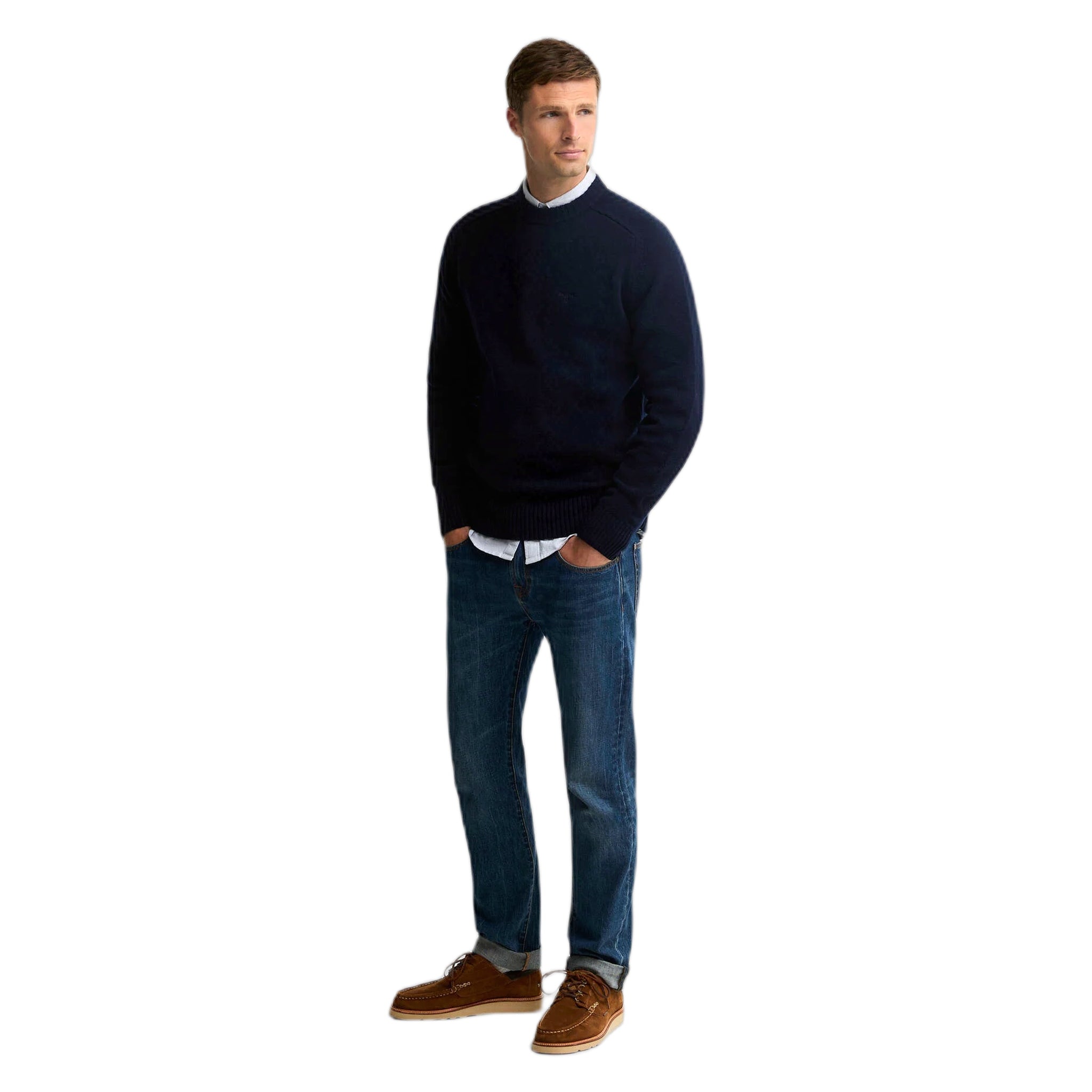 maglione barbour newton crew neck sweater - navy