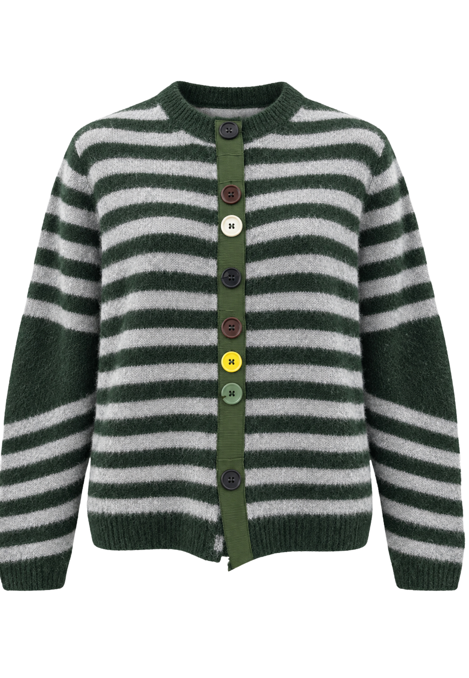 Cardigan Striped Phisique Du Role verde y gris