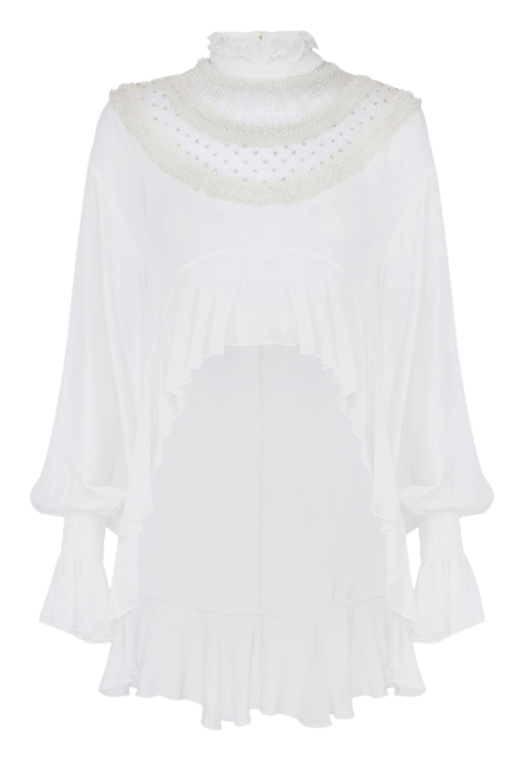 Géorgette viscose blush avec ruches Elisabetta Franchi