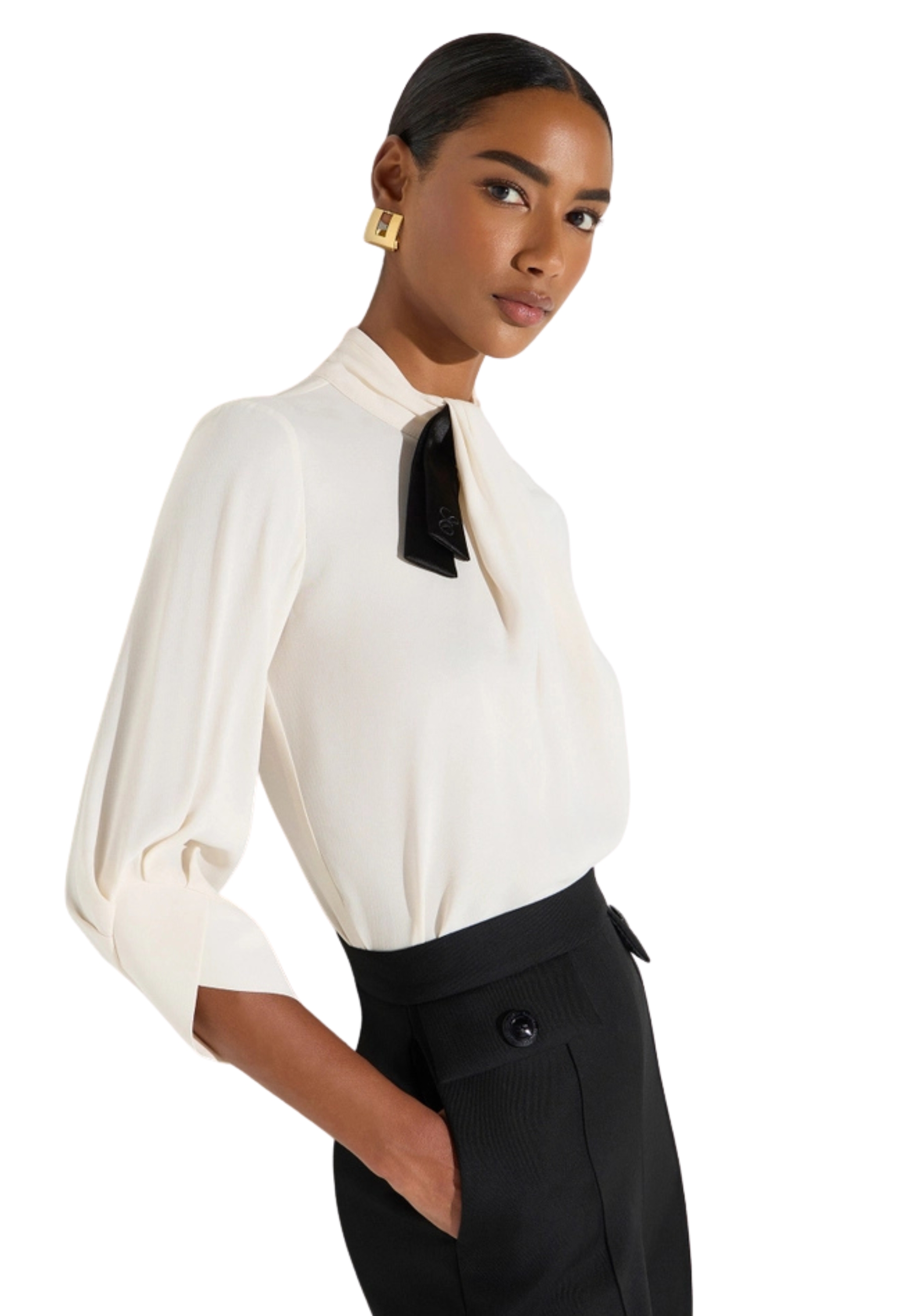 blouse en géorgette Elisabetta Franchi avec cravate