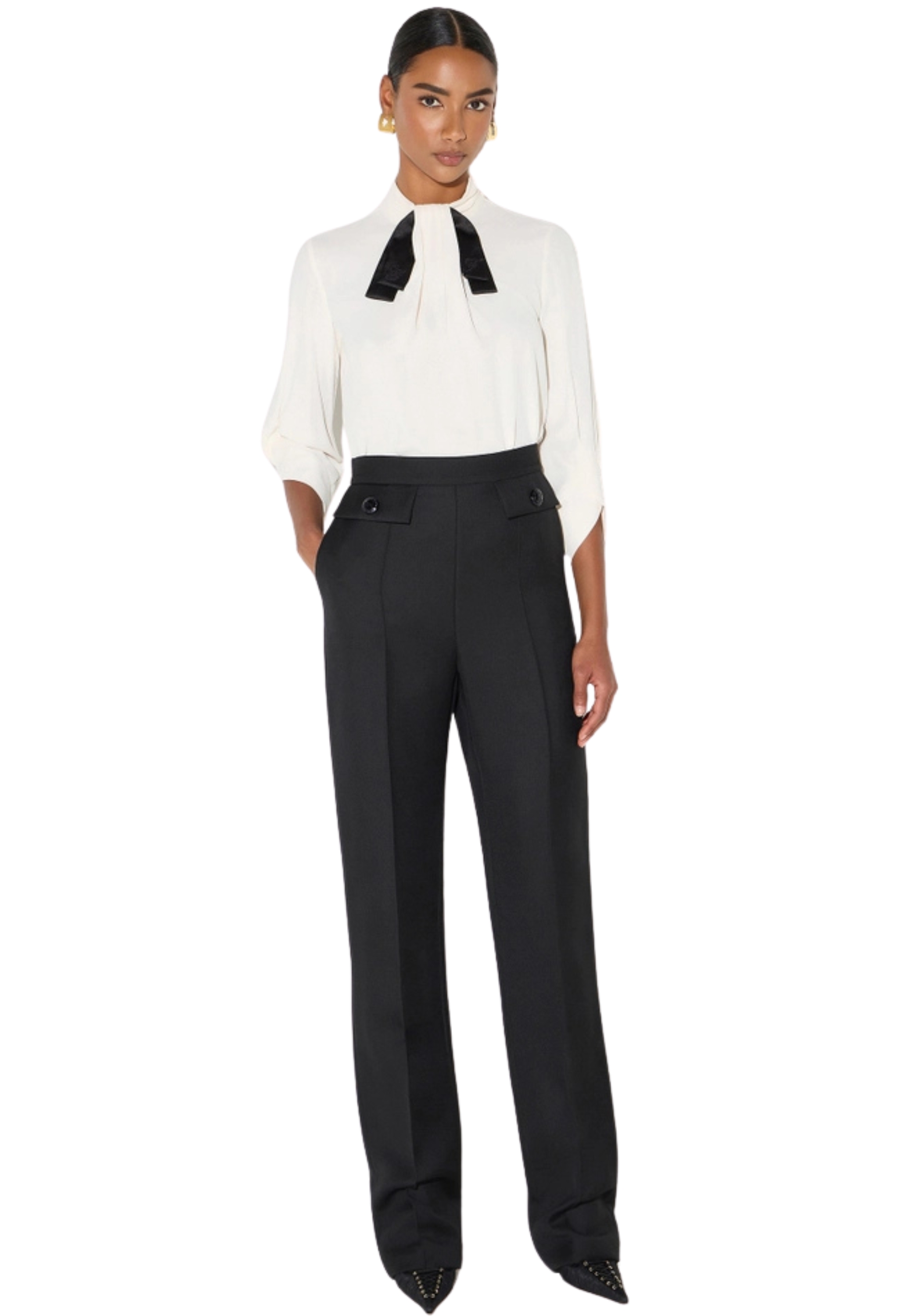 blouse en géorgette Elisabetta Franchi avec cravate