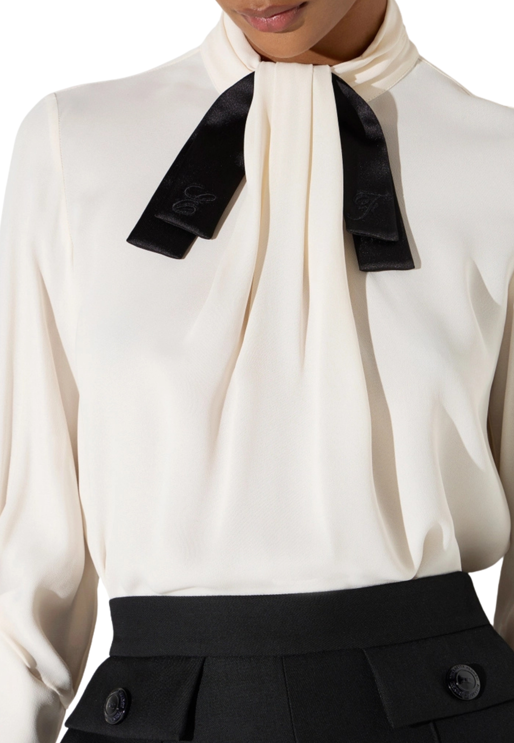 blouse en géorgette Elisabetta Franchi avec cravate