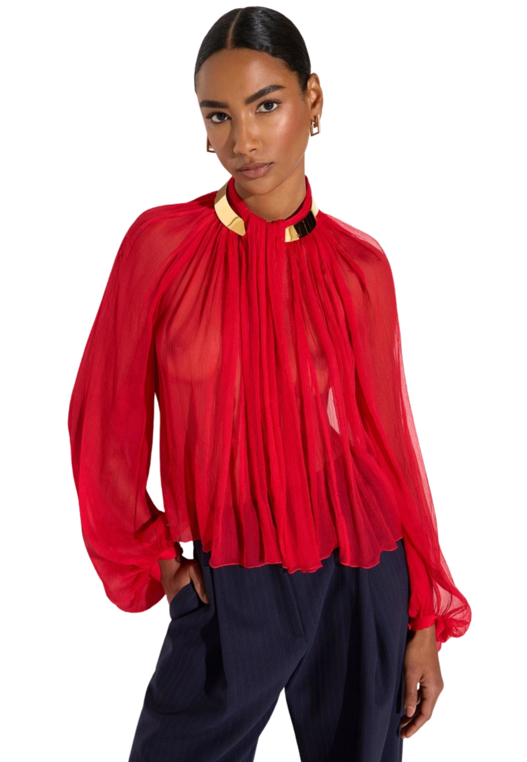 blush with Elisabetta Franchi jewel neck