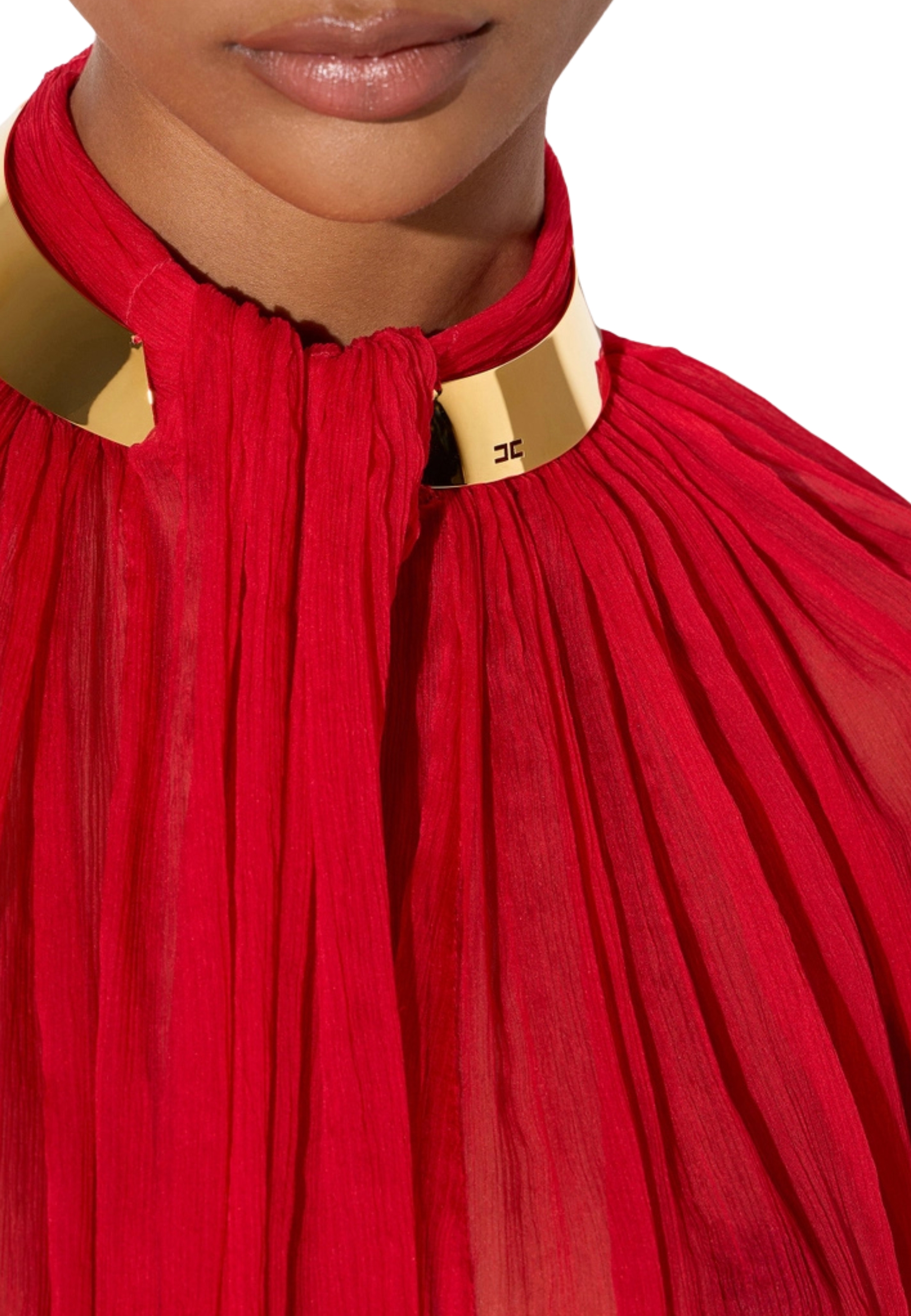 blush with Elisabetta Franchi jewel neck