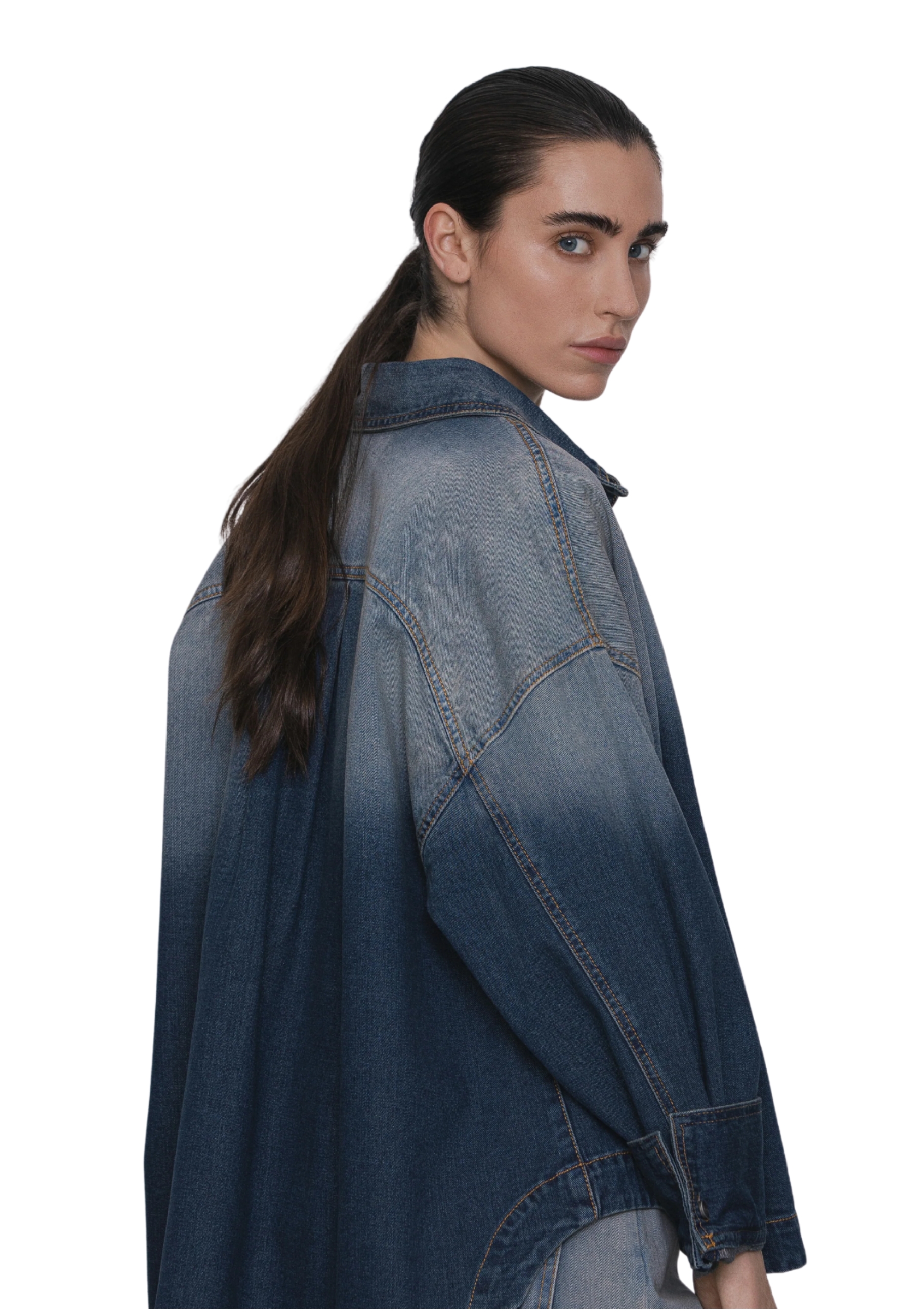 lang shirt God Save Denim in Slavery denim