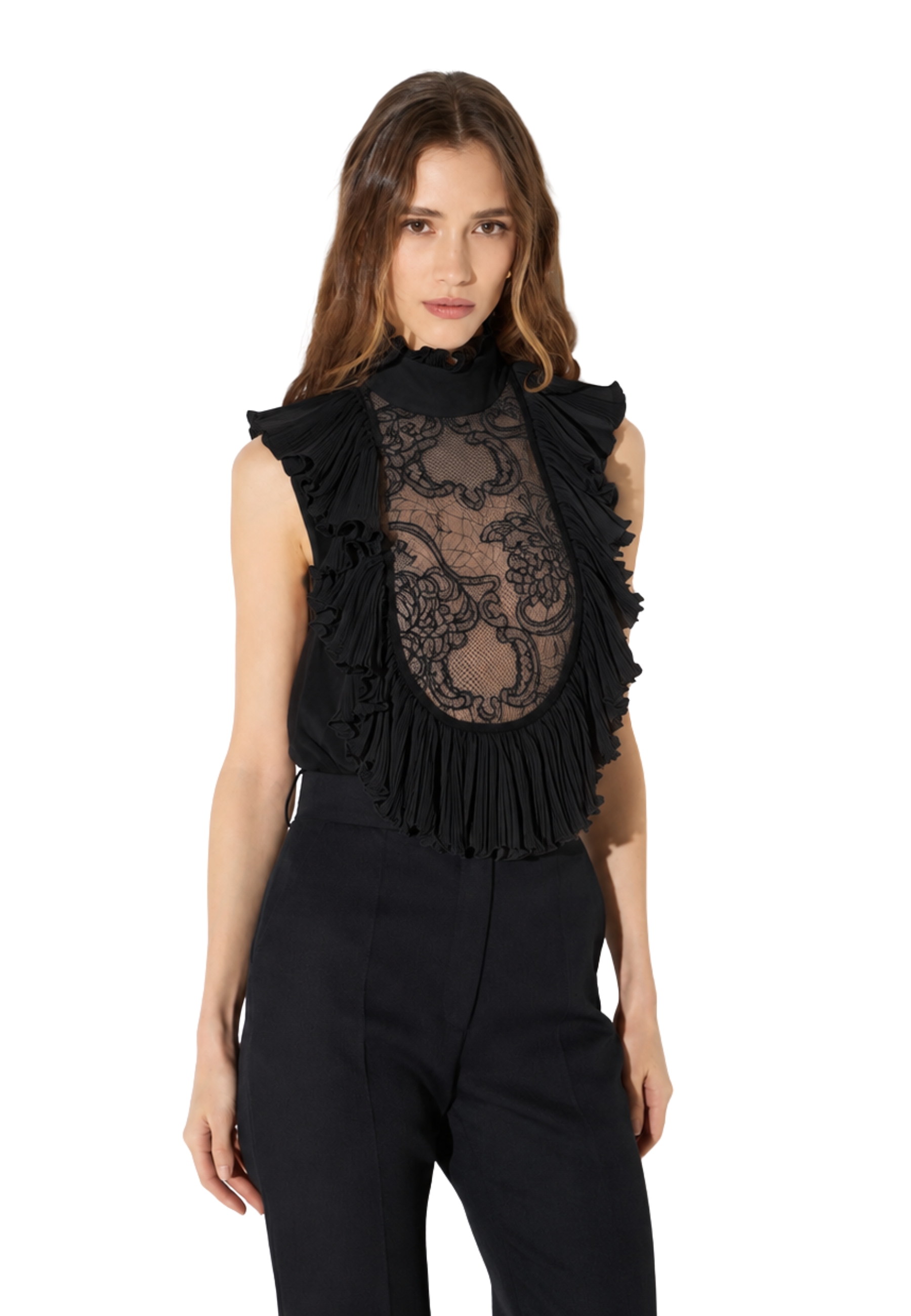corps Elisabetta Franchi insert avant en dentelle,