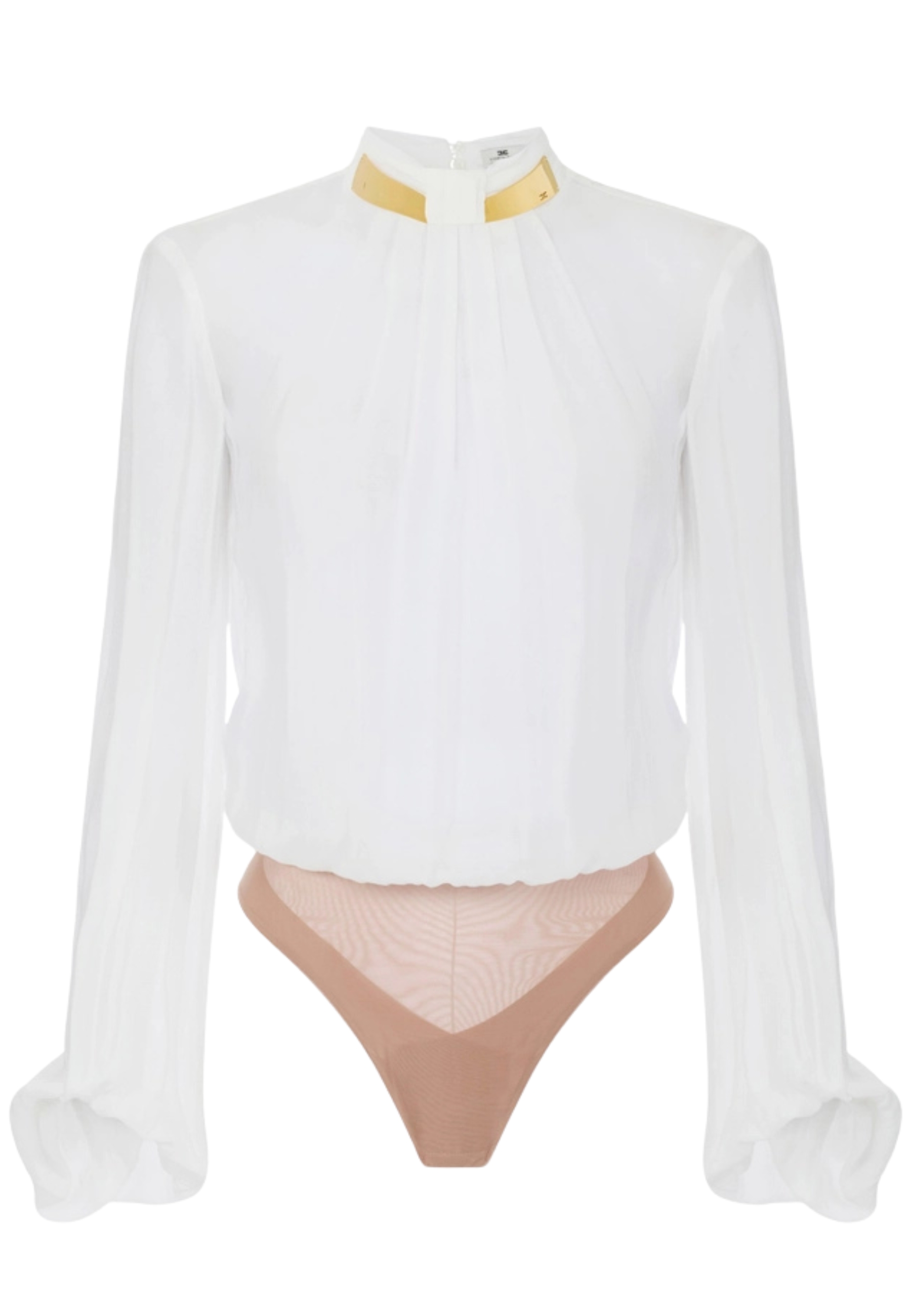 corps en géorgette Elisabetta Franchi avec cou de bijou