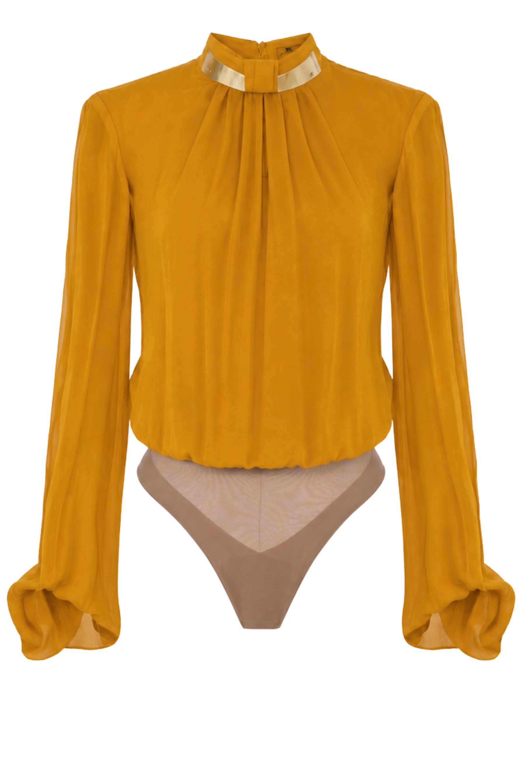 corps en géorgette Elisabetta Franchi avec cou de bijou