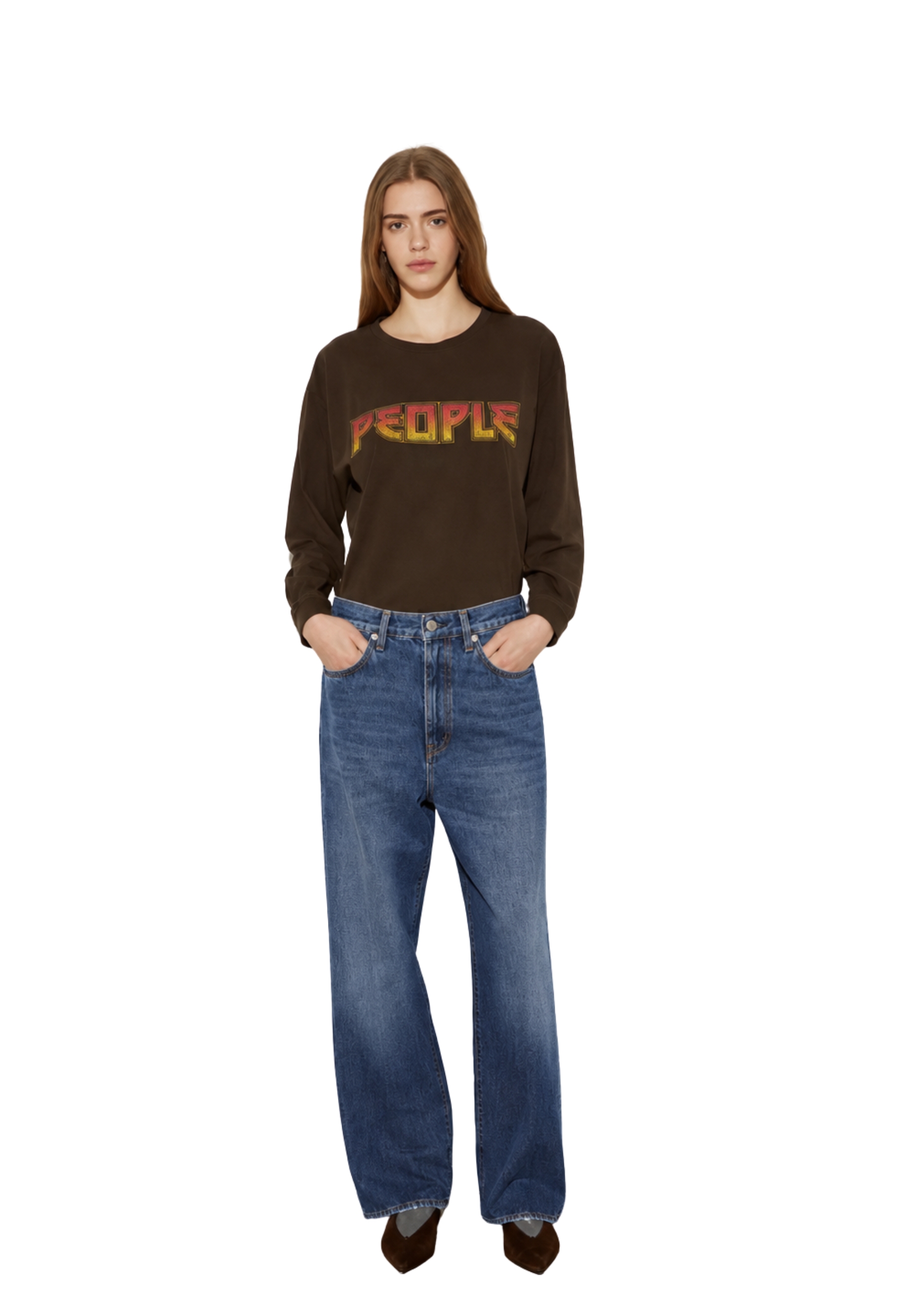 jeans large jambe People