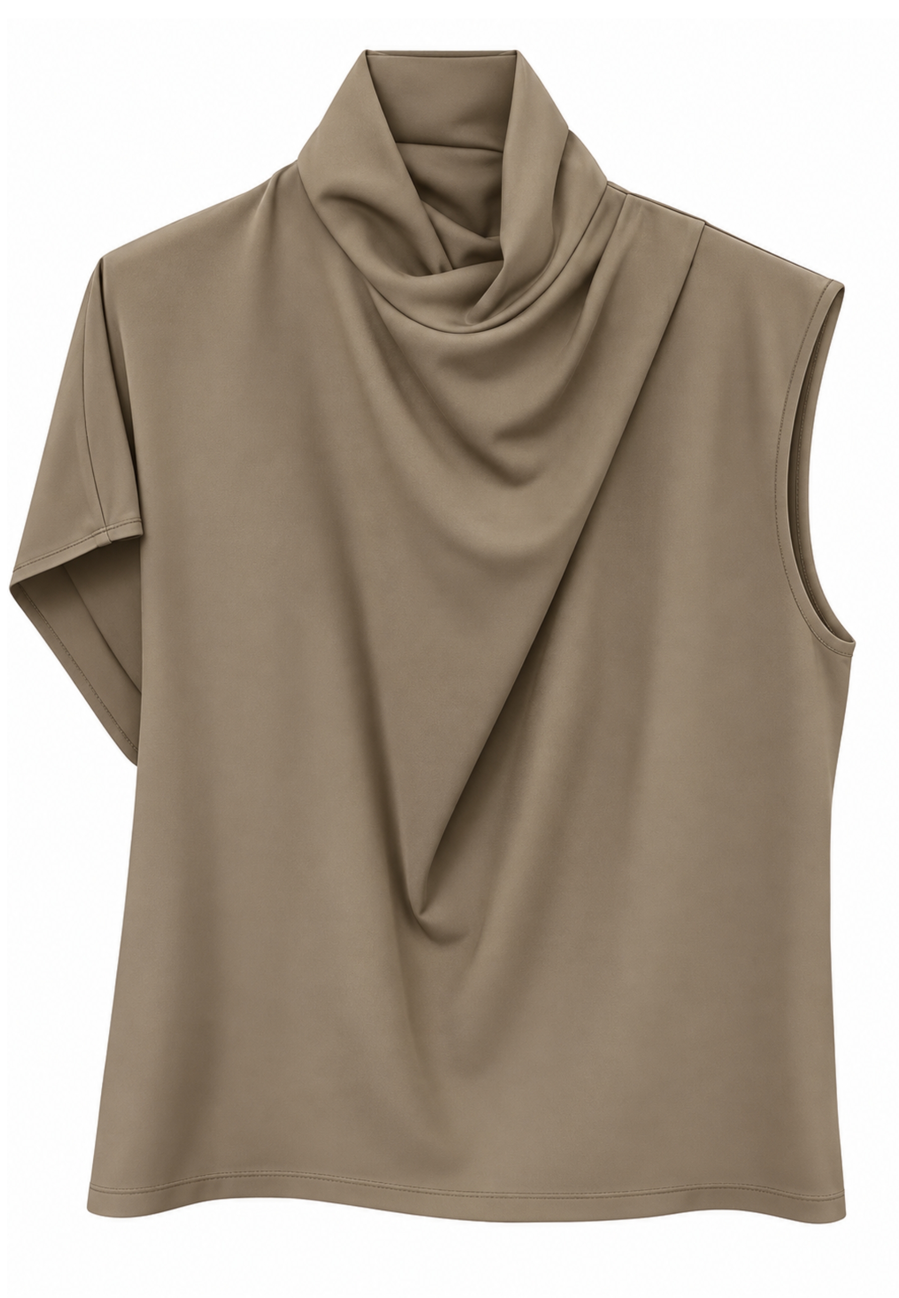 TOP ASIMMETRICO TELA MANICHE CORTE 