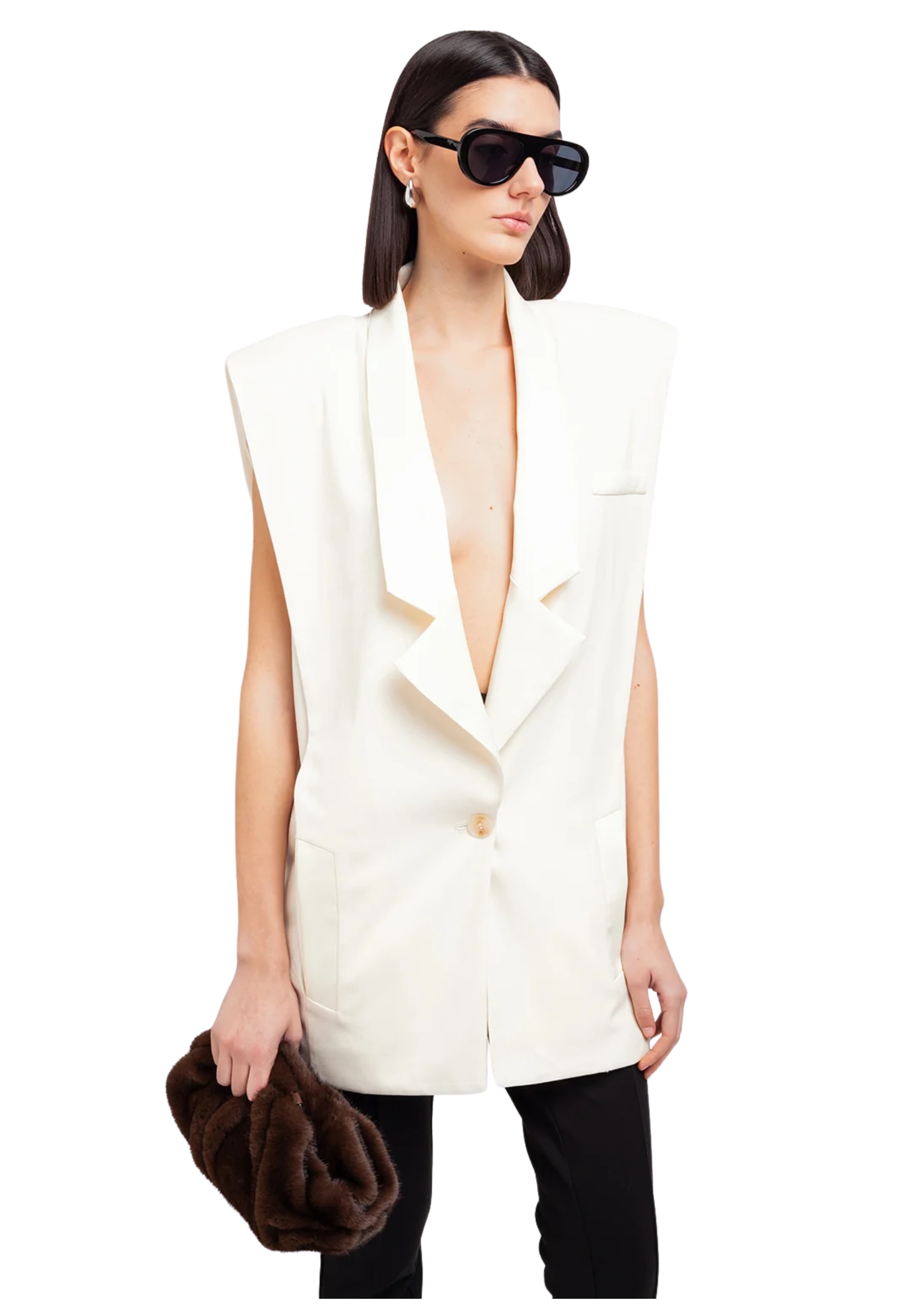 MAXI GILET IN GABARDINA Weili Zheng 