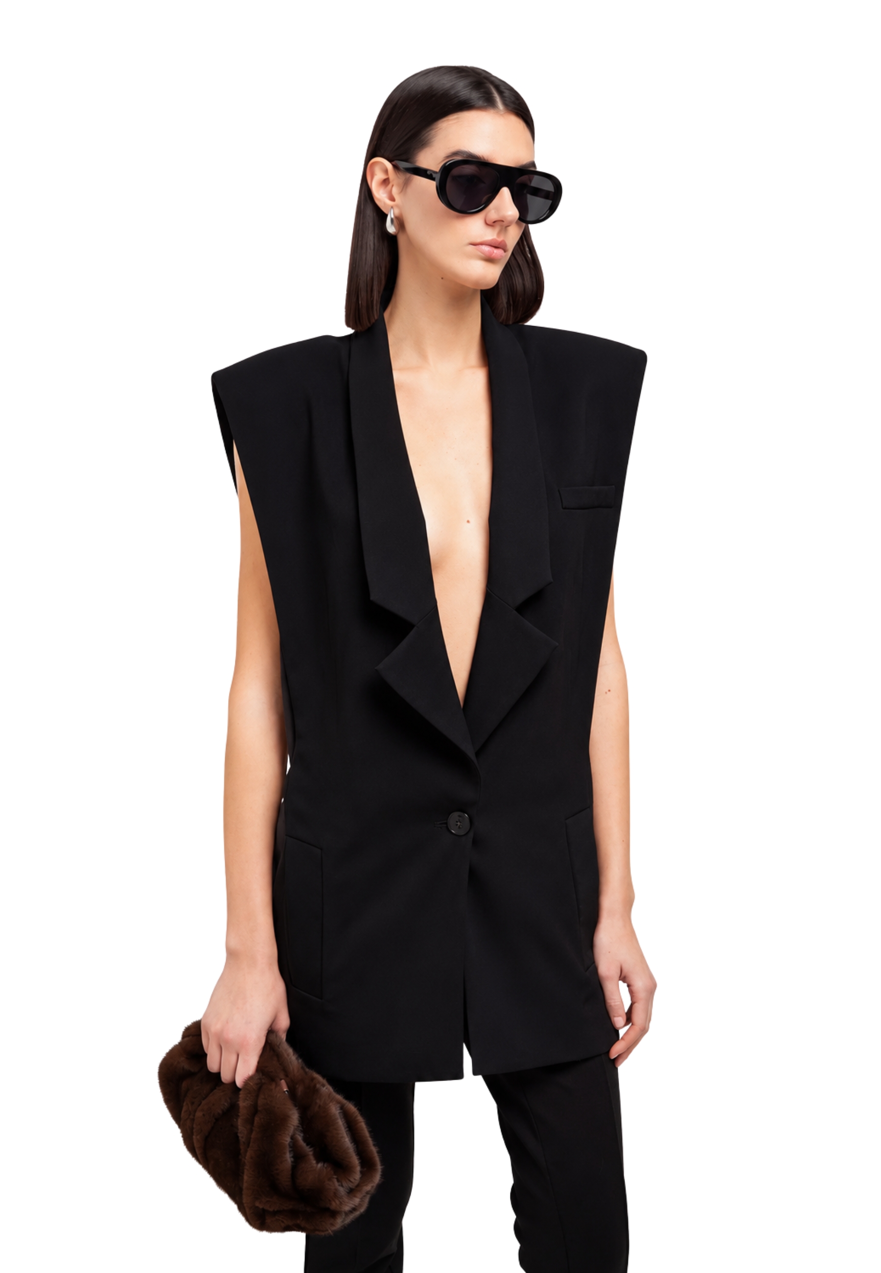 MAXI GILET IN GABARDINA Weili Zheng 