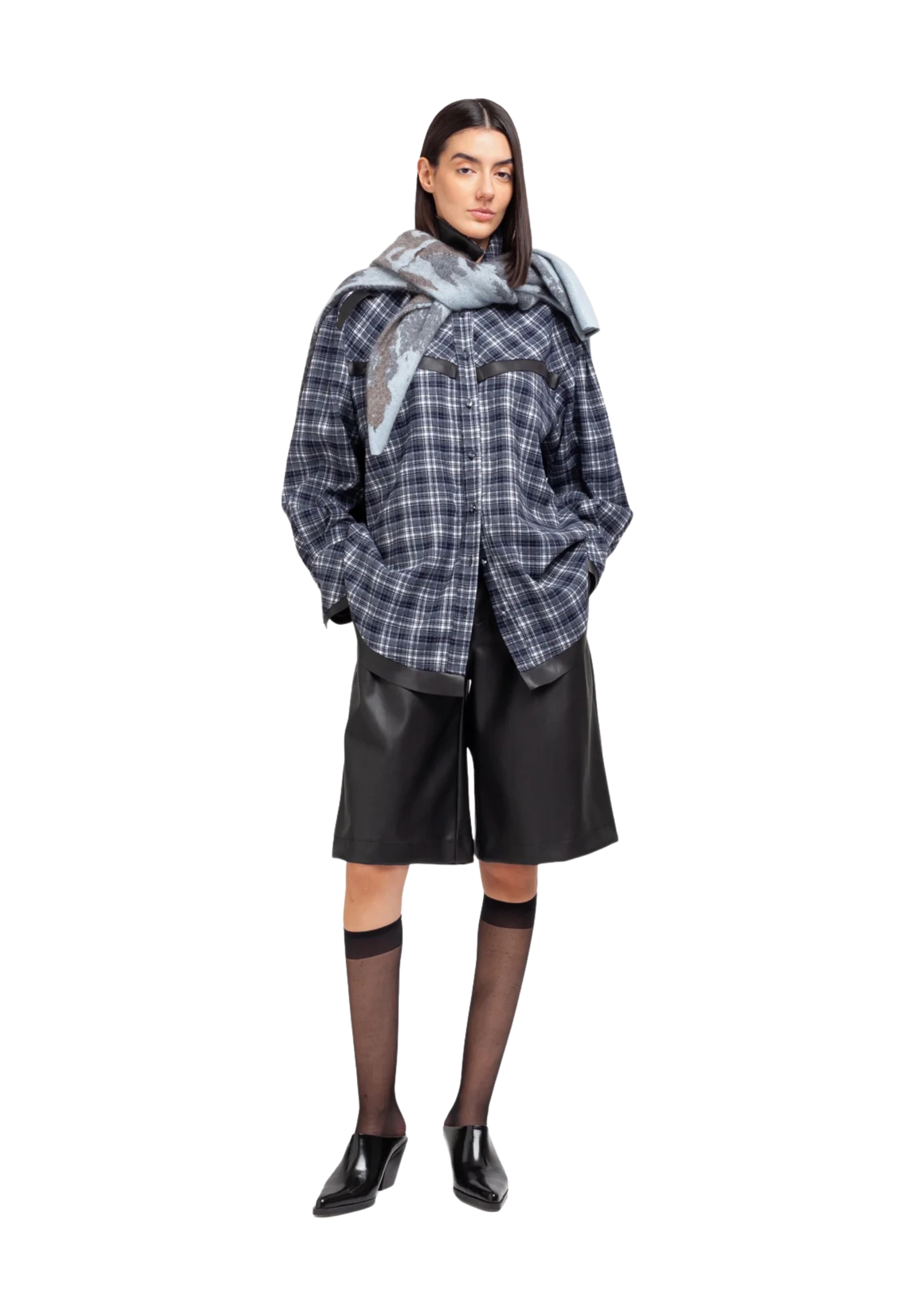 CAMICIA Weili Zheng DETTAGLIO IN ECOPELLE 