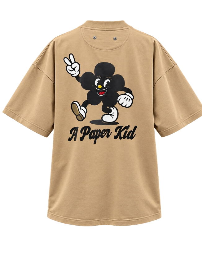 T-SHIRT APAPERKID CON STAMPA SUL RETRO 
