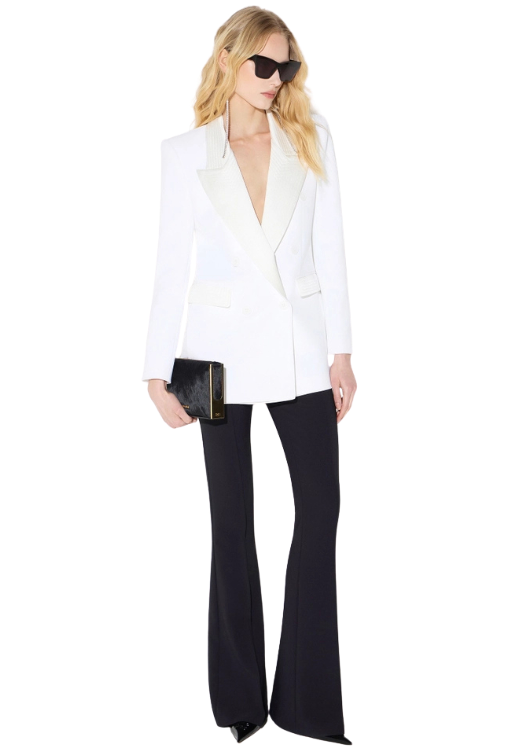 Doble crêpe estirado y chaqueta satinada Elisabetta Franchi