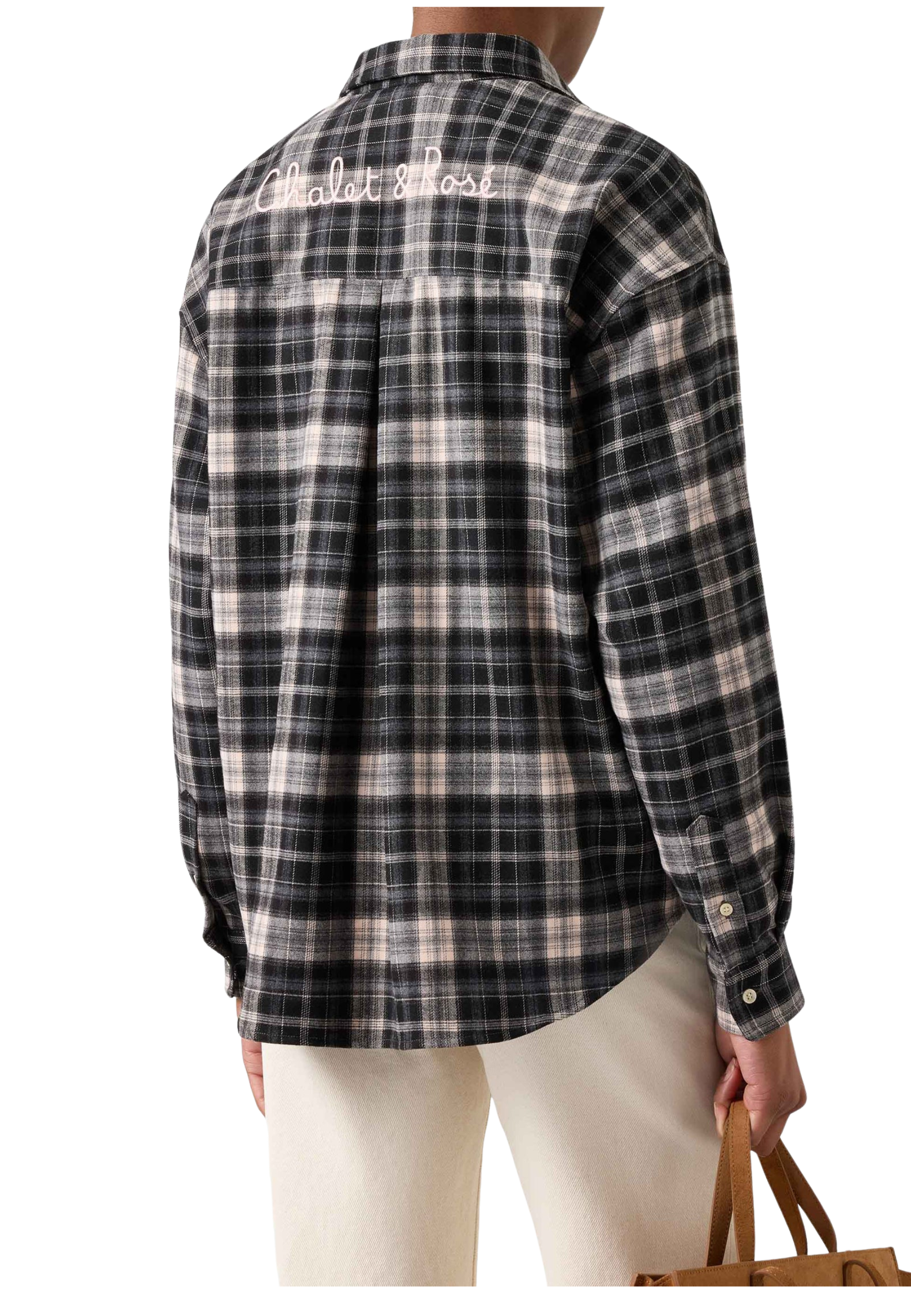 T-shirt tartan Saint Barth écriture brodée derrière