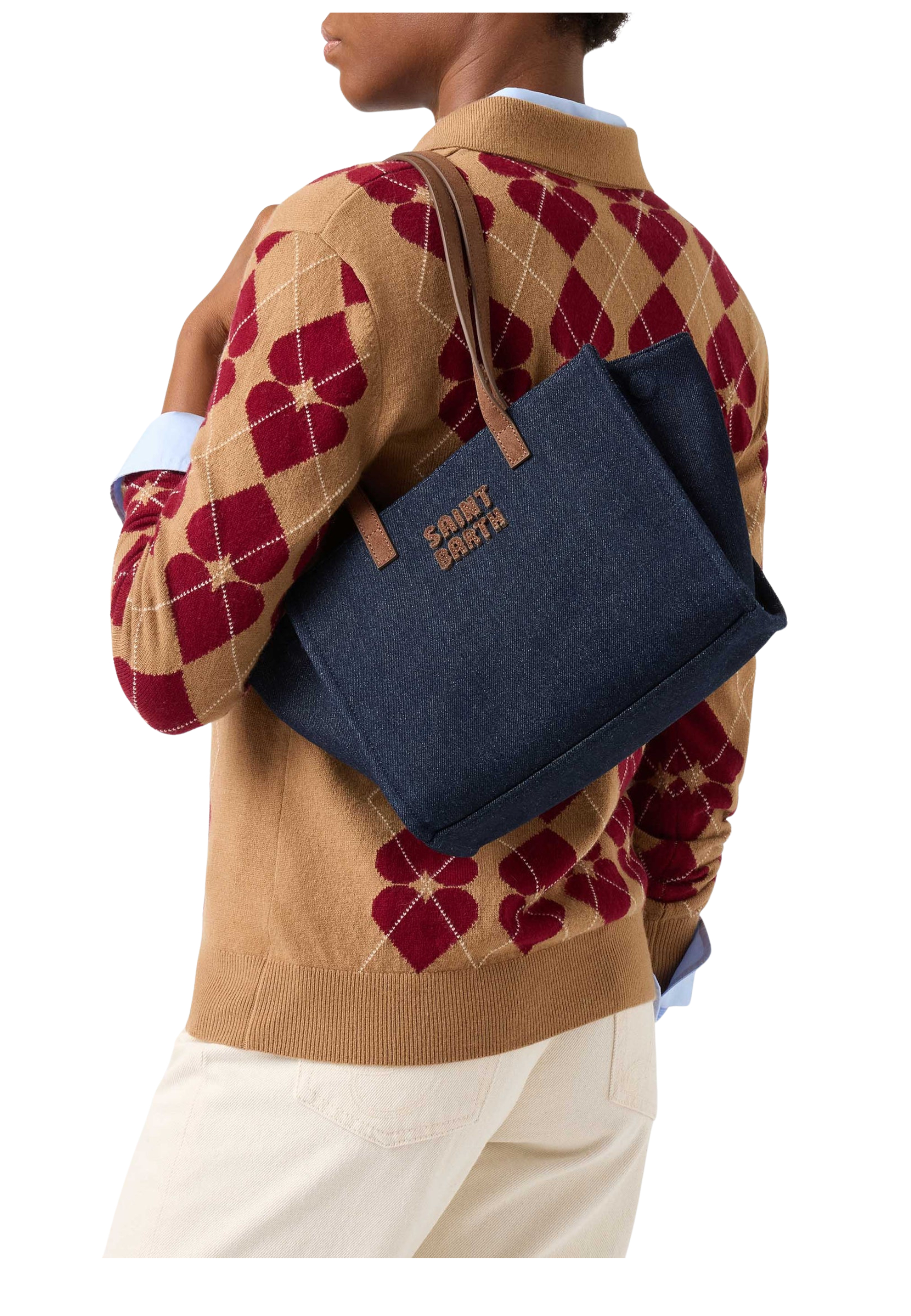 Bolsa mediana Saint Barth Contrast logo