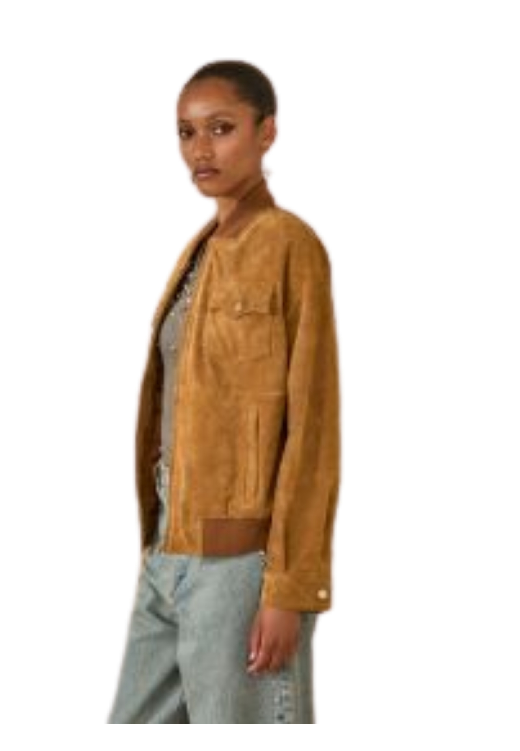 bomber Woman Souvenir leather renna effect