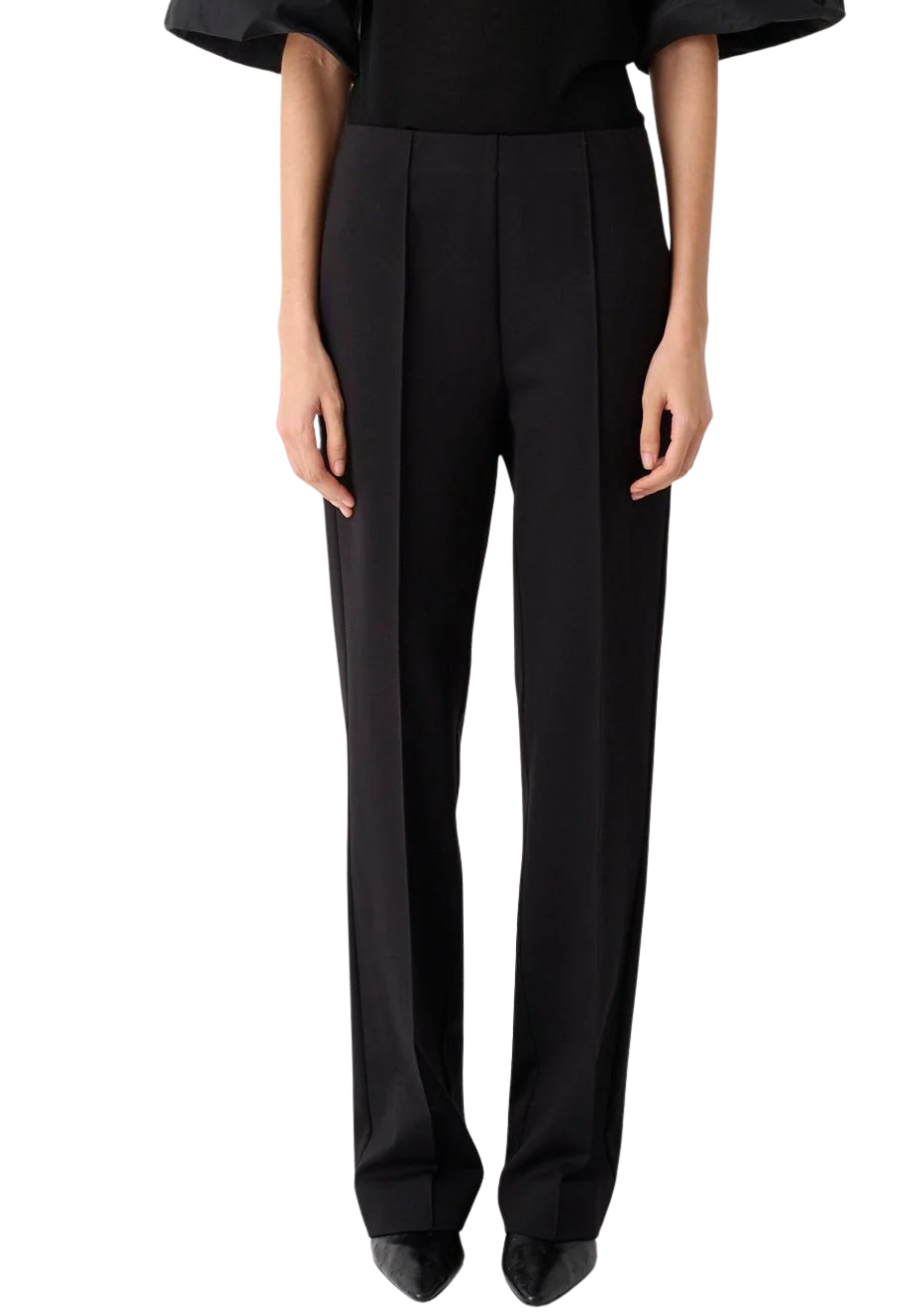 Pantalón de pierna derecha en punto milan Meimeij
