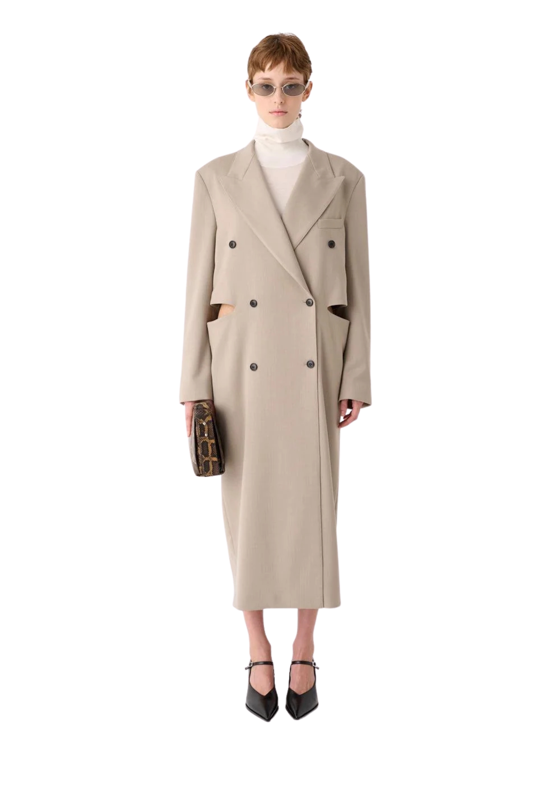 Robe-manteau Meimeij con cortes laterales