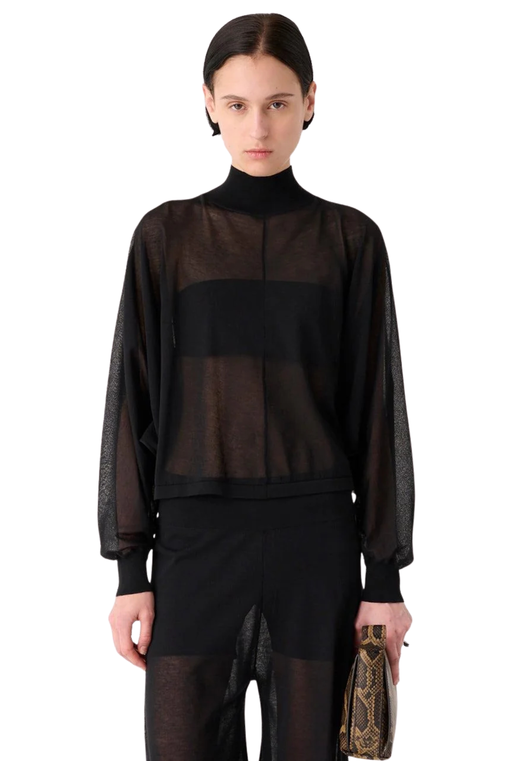 semi-transparent mesh With wide sleeves Meimeij
