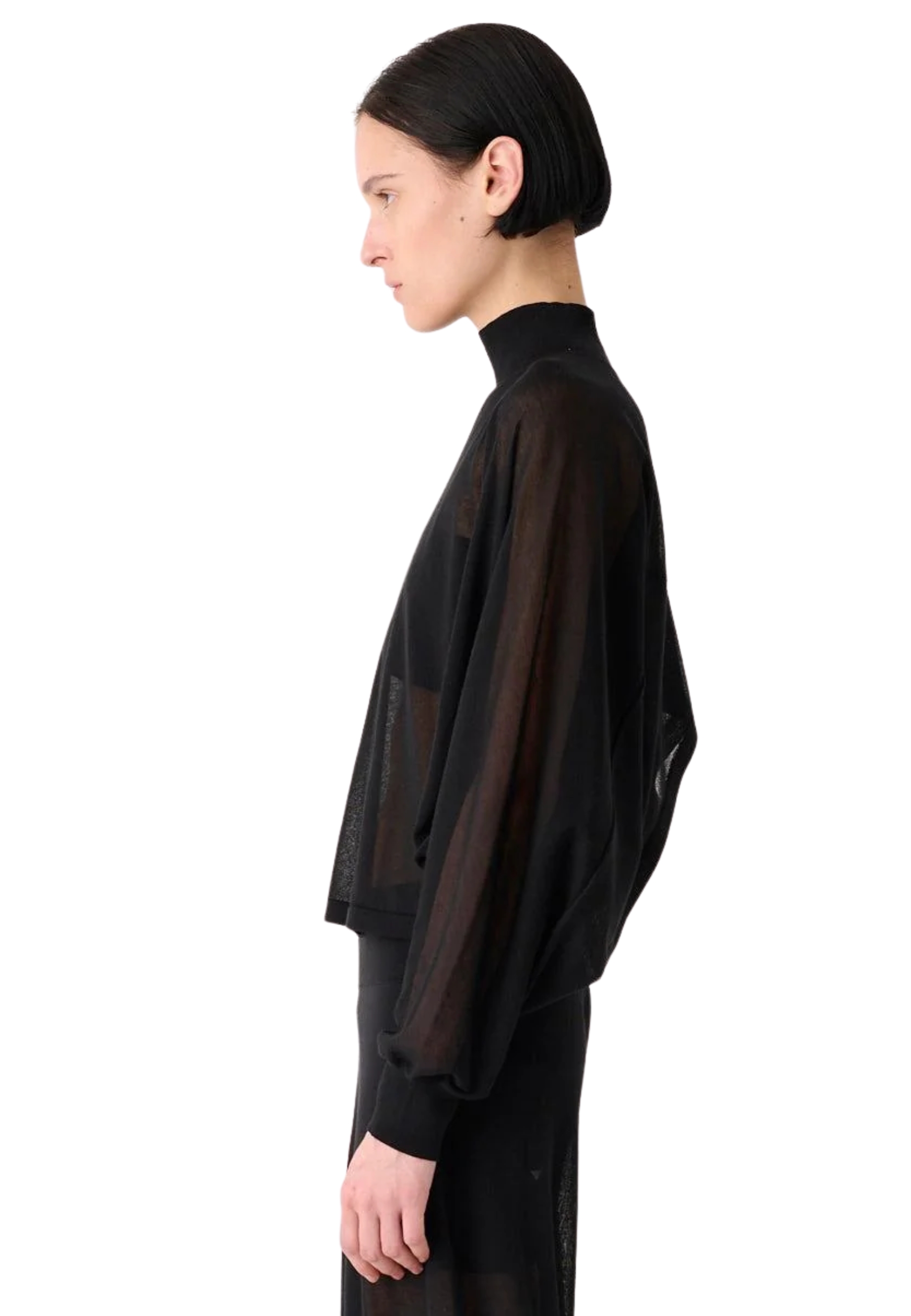semi-transparent mesh With wide sleeves Meimeij