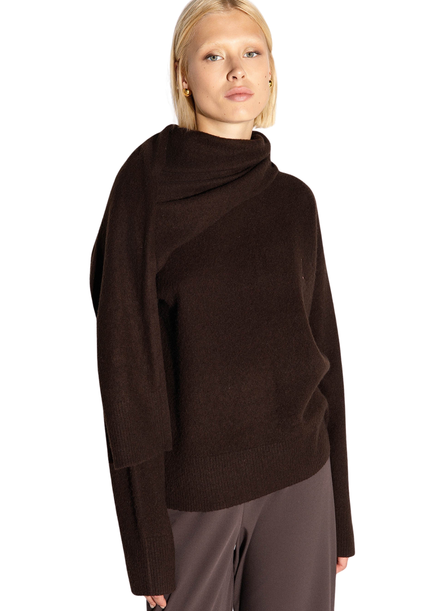 Maglia Akep con sciarpa ricamato 