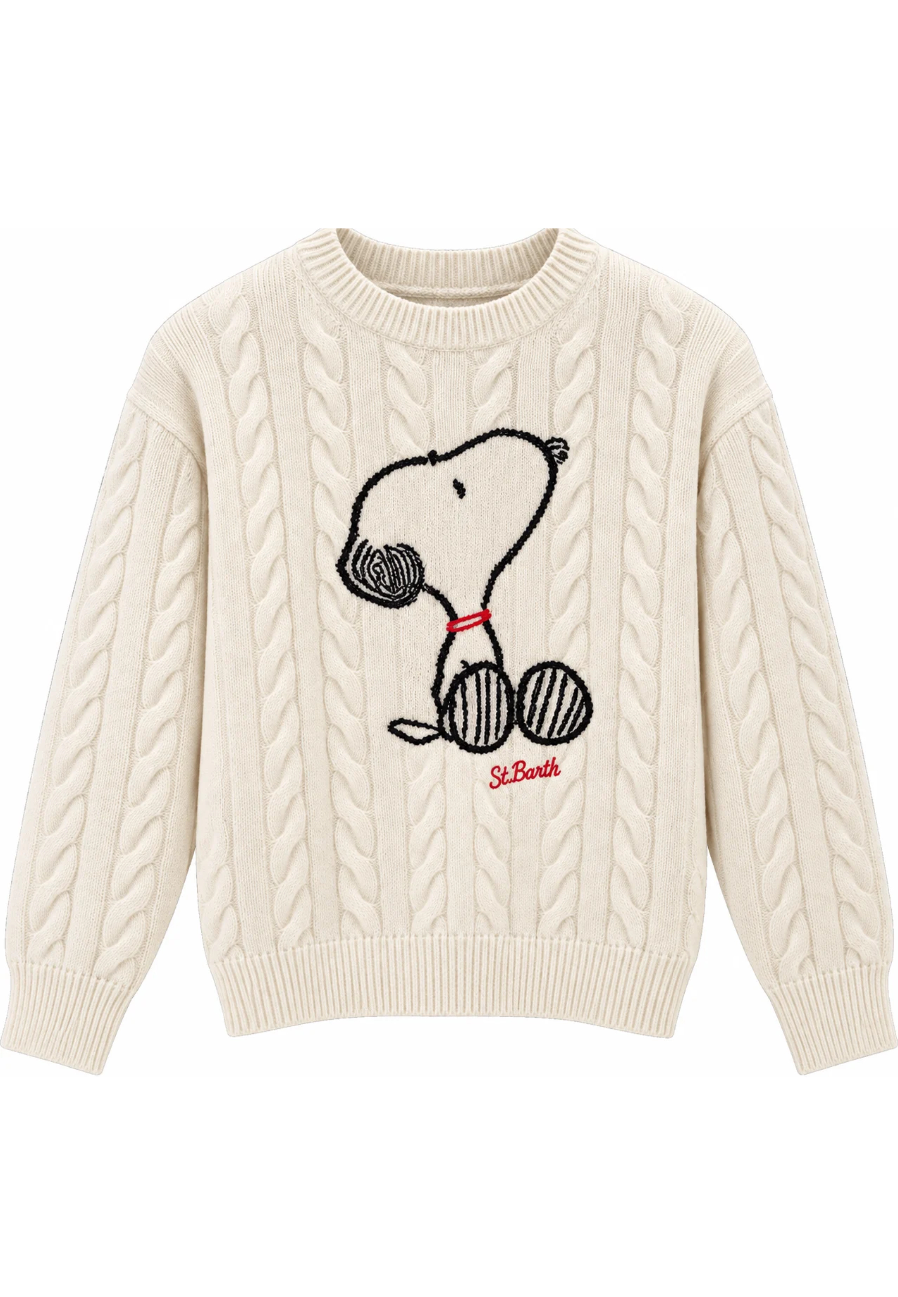 Knit knit mesh Saint Barth with embroidered print