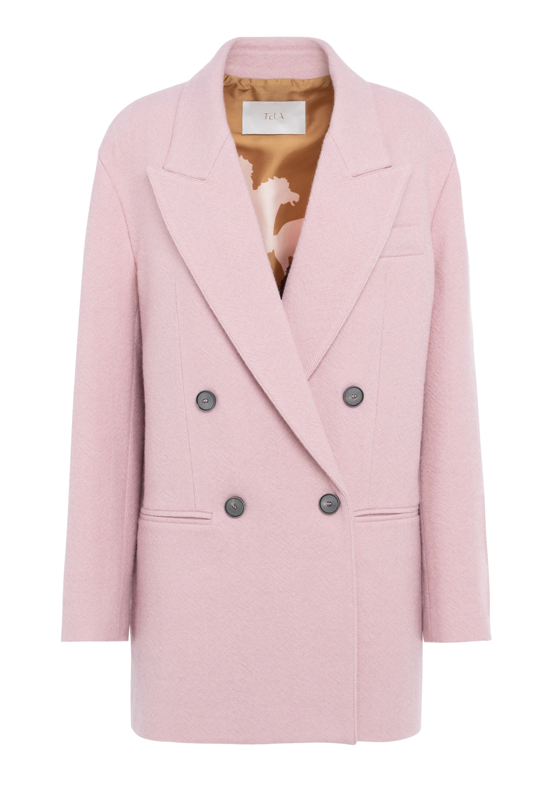 Veste en tissu Tela tweed rose à deux seins