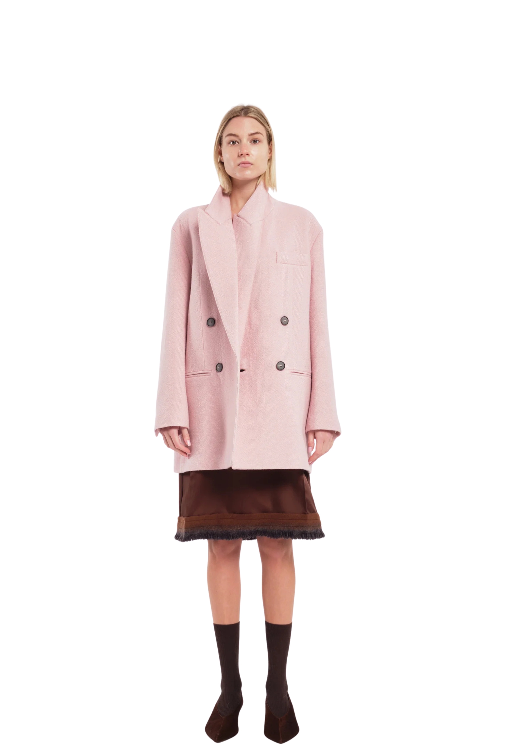 Veste en tissu Tela tweed rose à deux seins