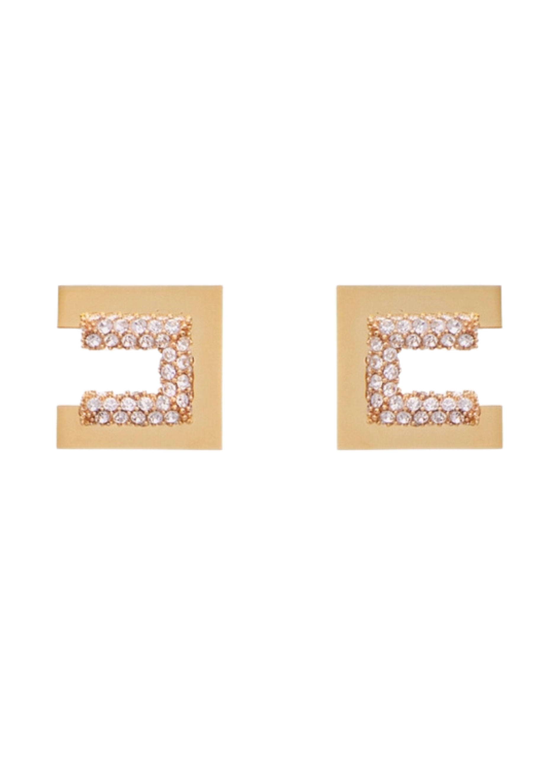 ORECCHINI ELISABETTA FRANCHI LOGO STRASS 