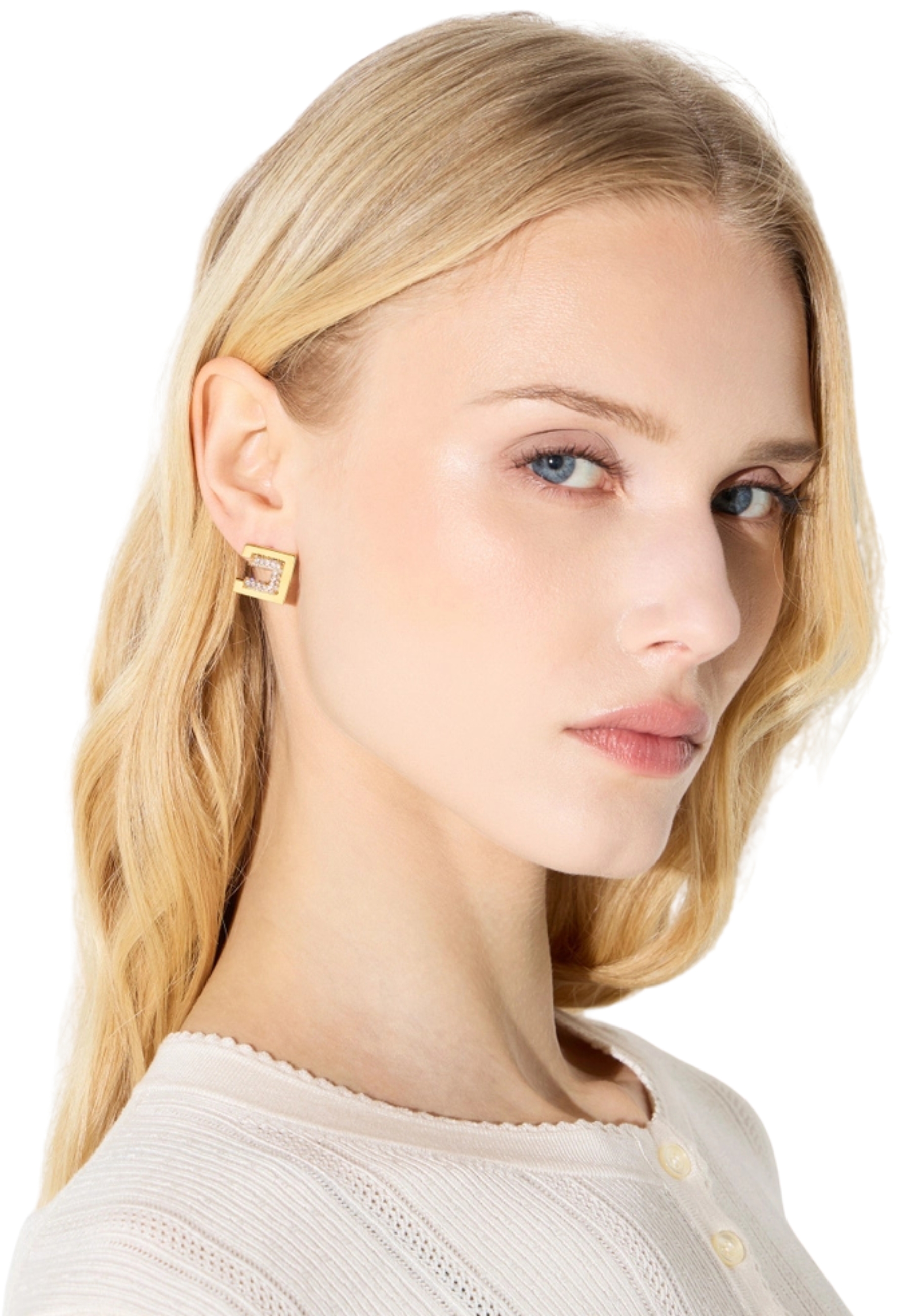 ORECCHINI ELISABETTA FRANCHI LOGO STRASS 