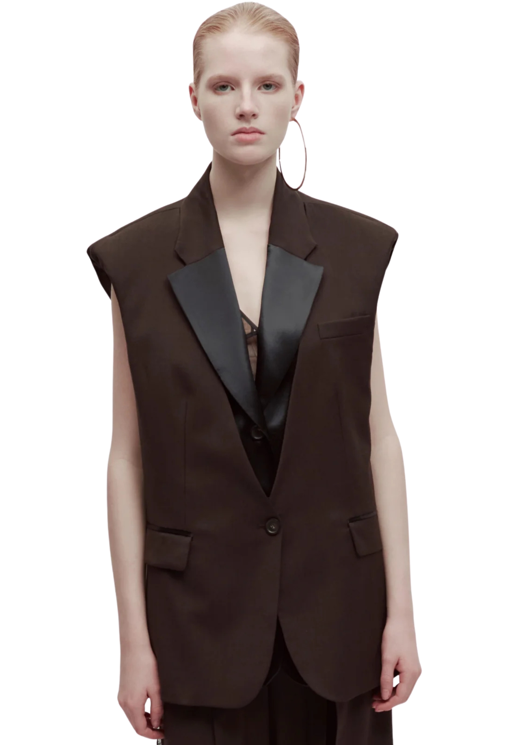 Glory vest Erika Cavallini neck A rever