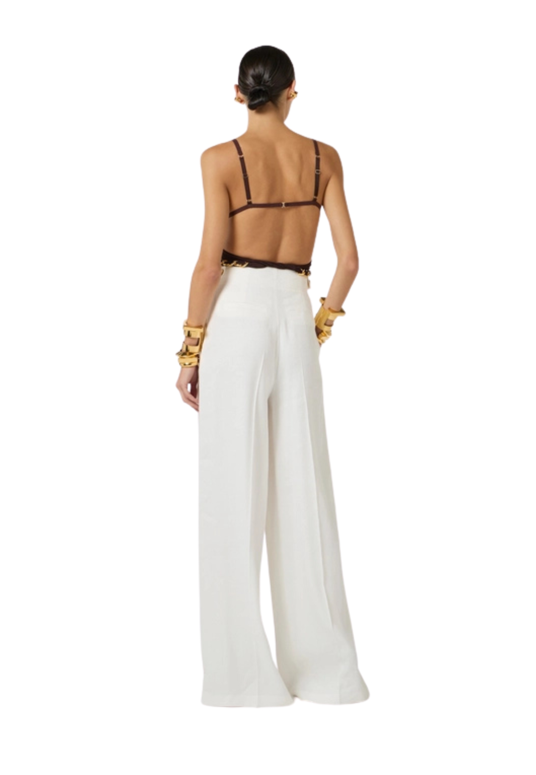 PANTALONE Donna ELISABETTA FRANCHI BOTTONE IN METALLO 