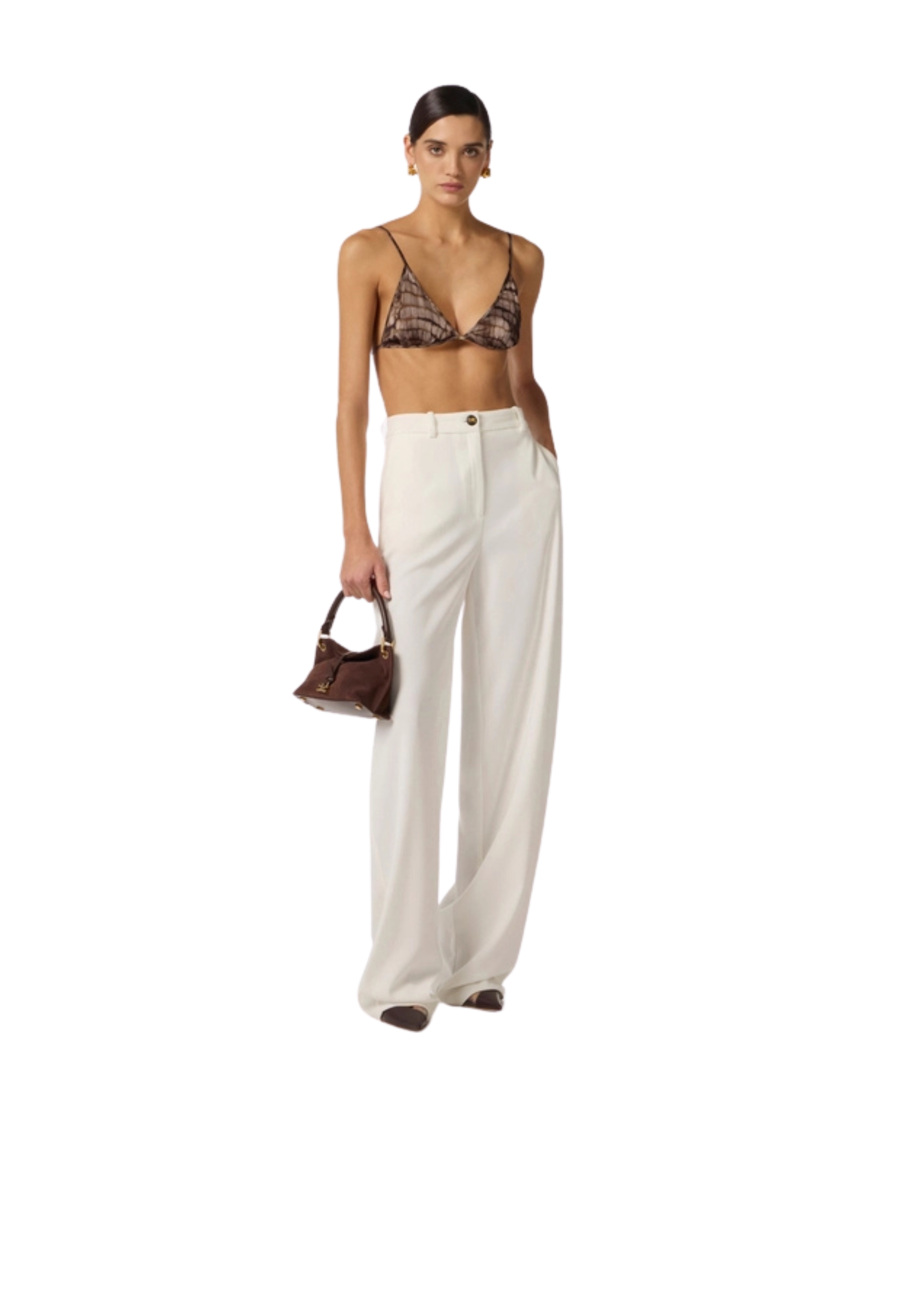 Women's trousers Elisabetta Franchi button with logo
