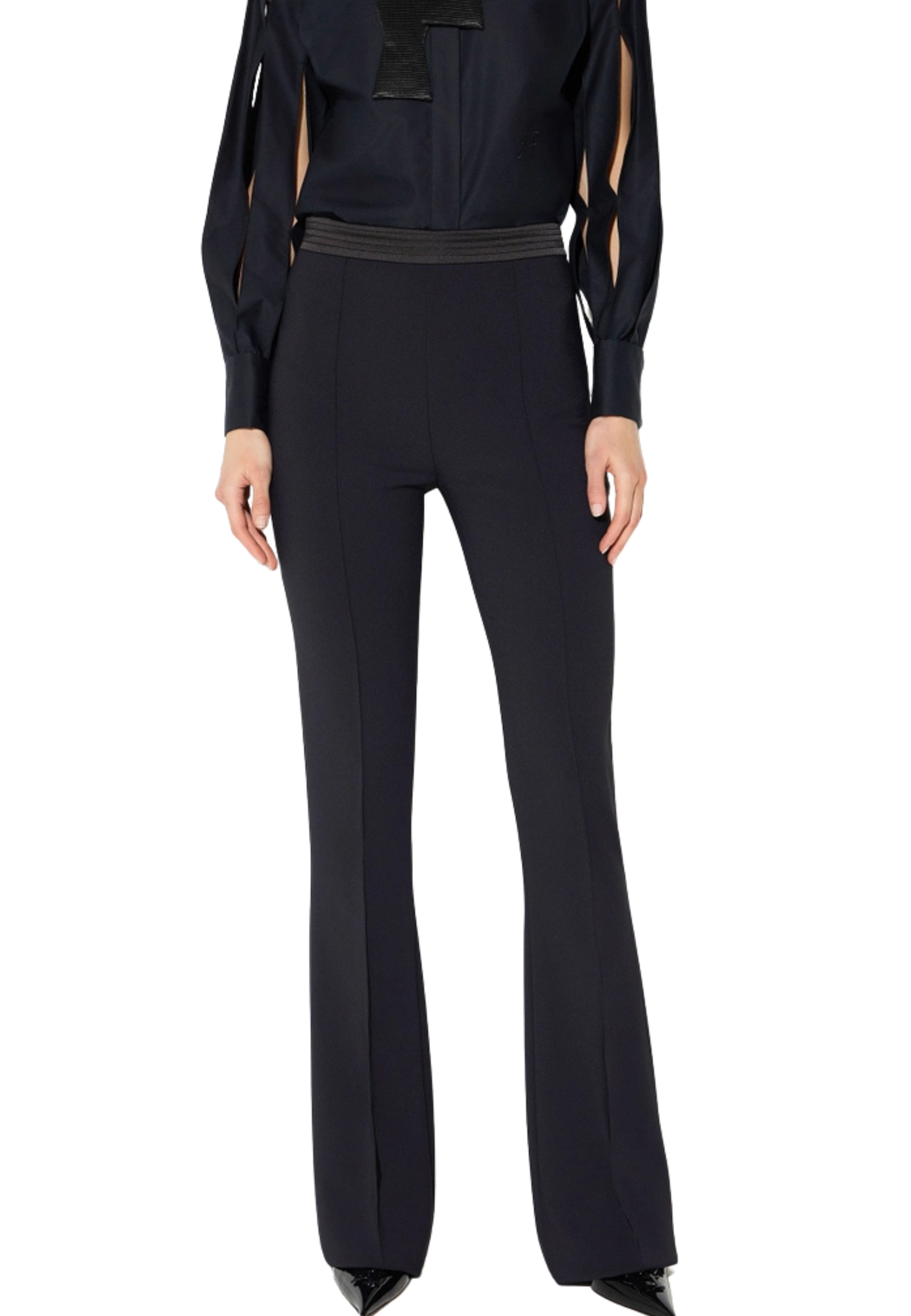 Trousers en doble tramo y satin crêpe Elisabetta Franchi